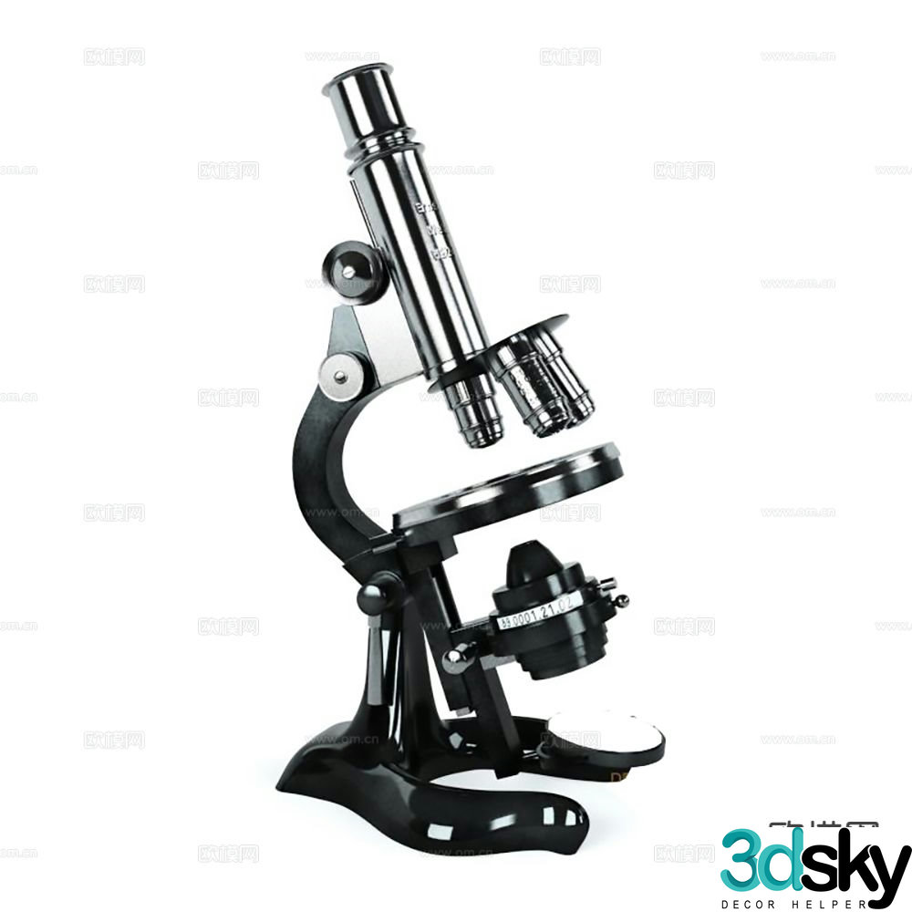 Modern microscope fine molecular instrument 3d model