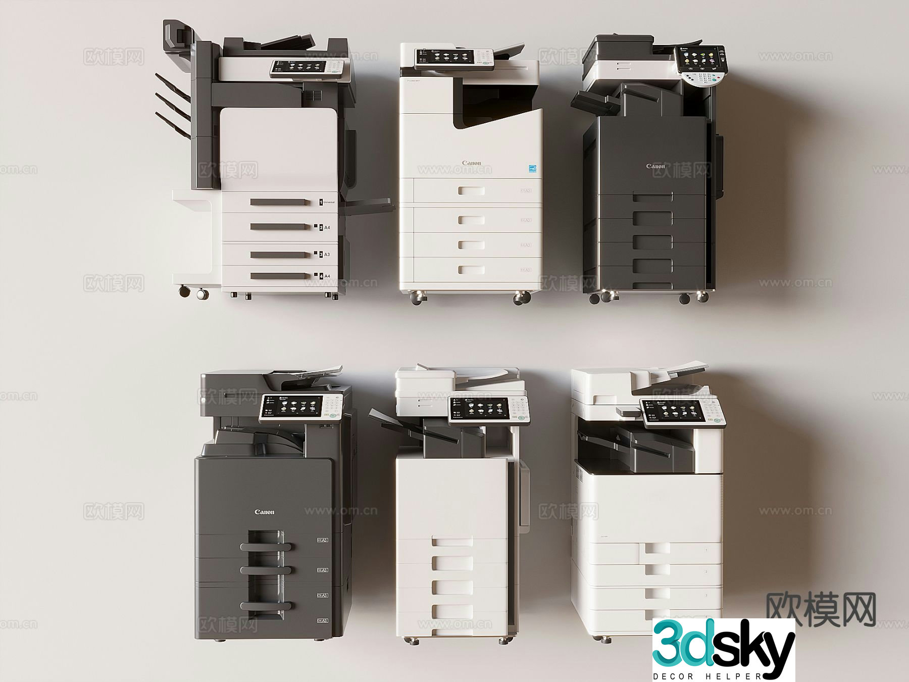 Smart printer copier scanner fax machine laser printer office supplies 3D model