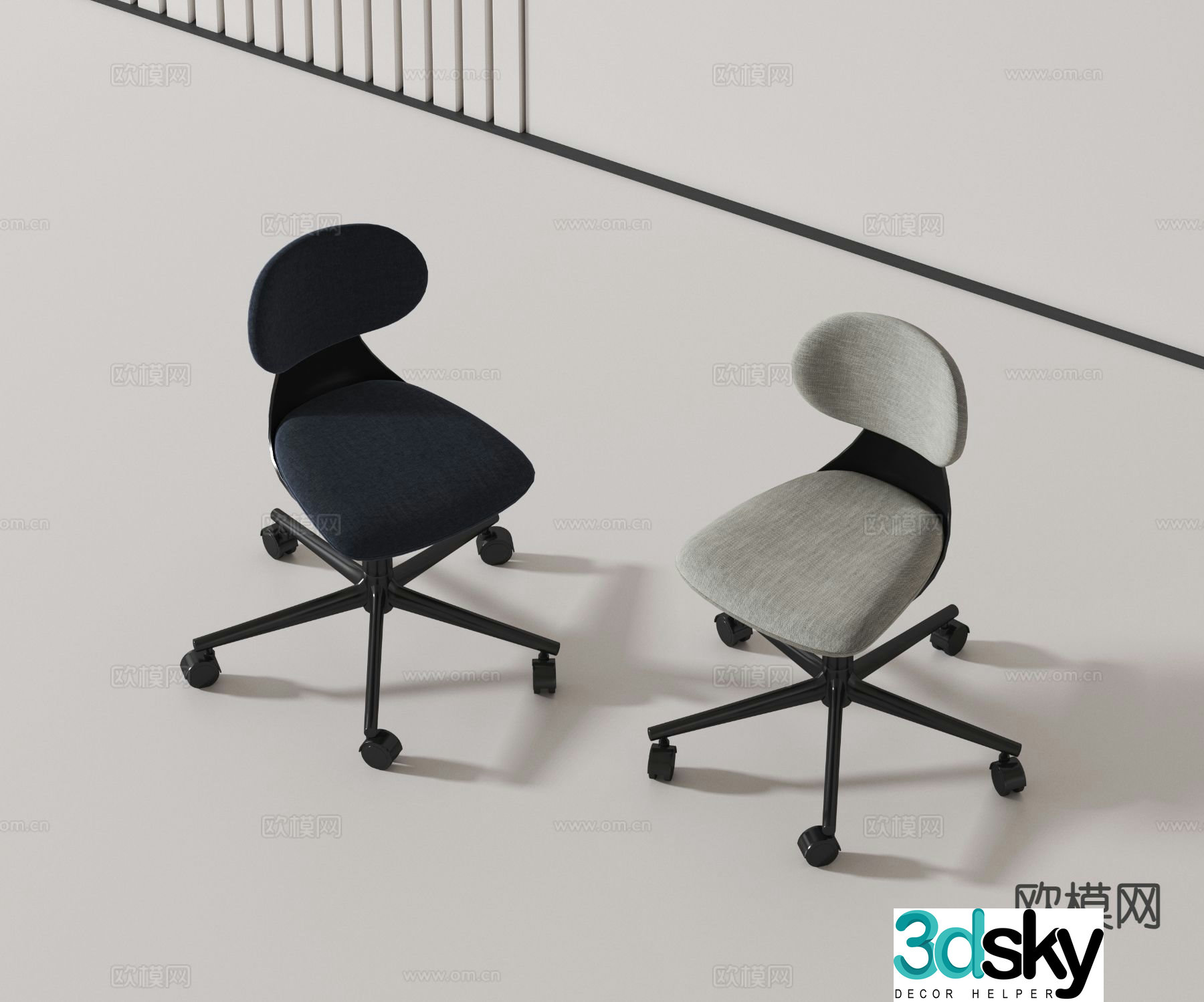 Modern office chair staff chair conference chair 3d model