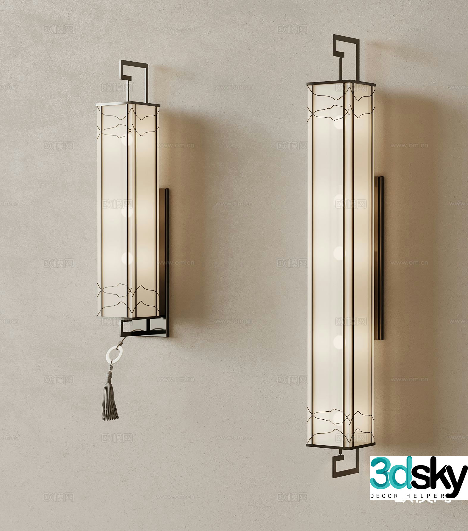New Chinese wall light 3D model