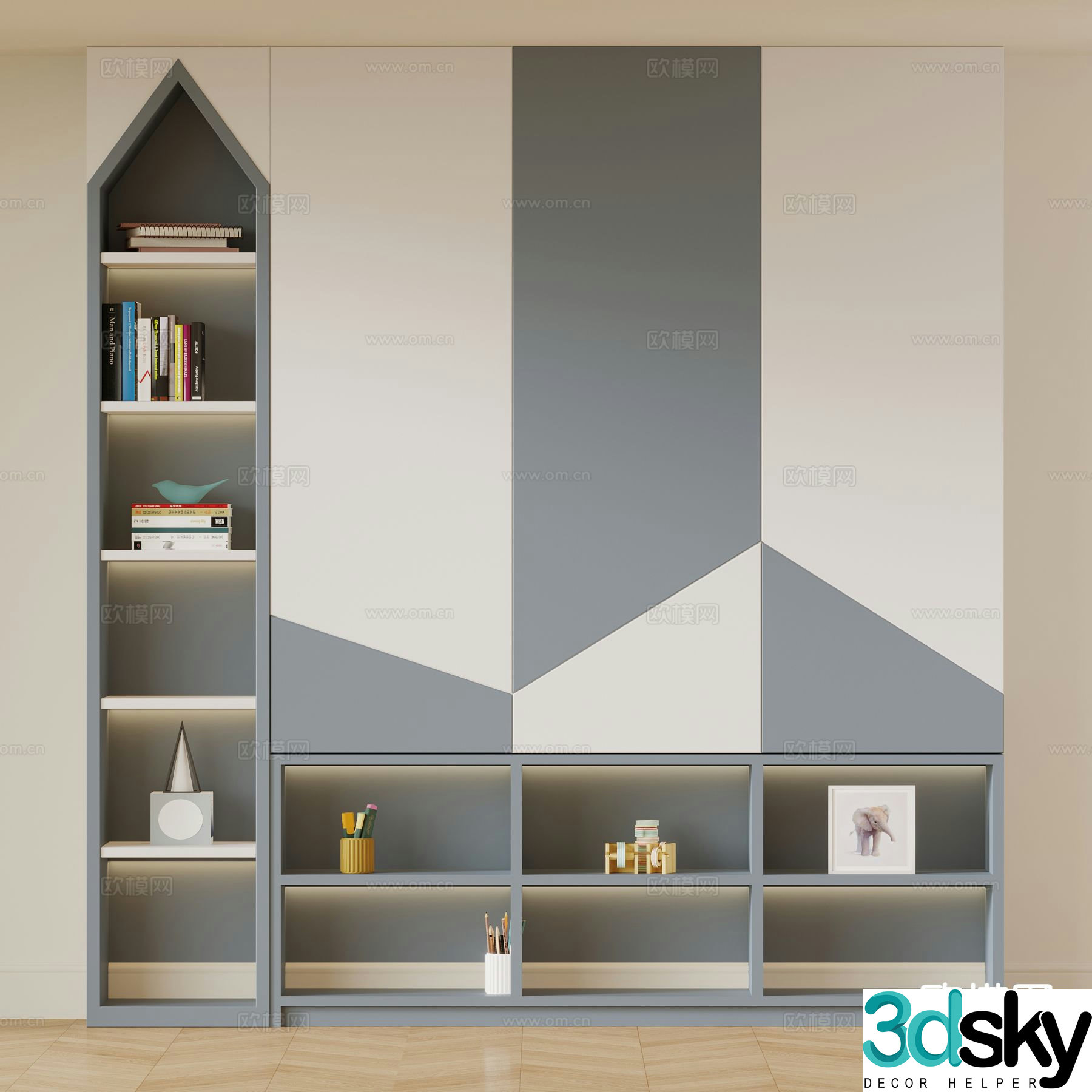 Modern children’s wardrobe locker 3d model
