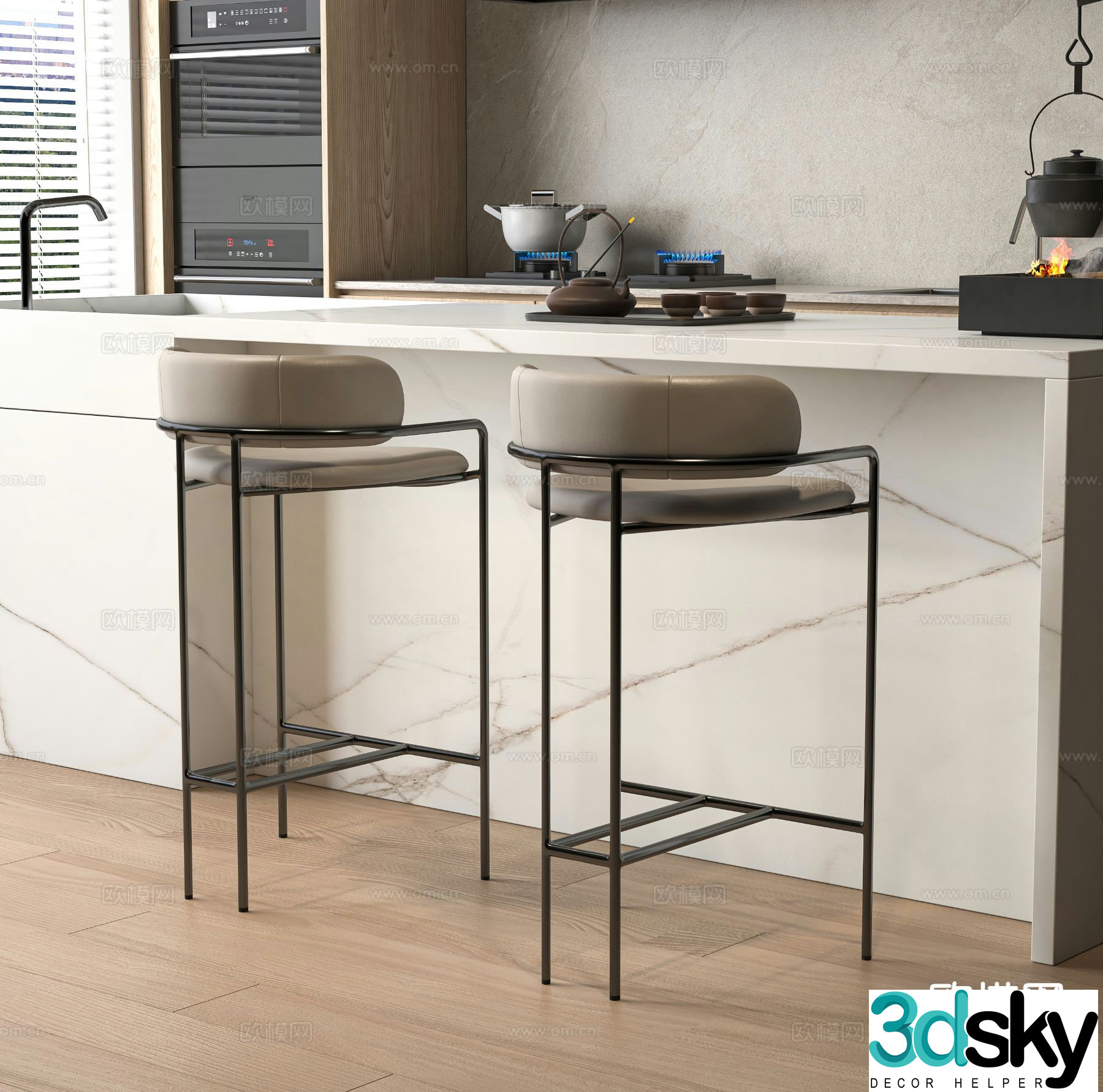Modern bar stool bar stool high stool 3d model