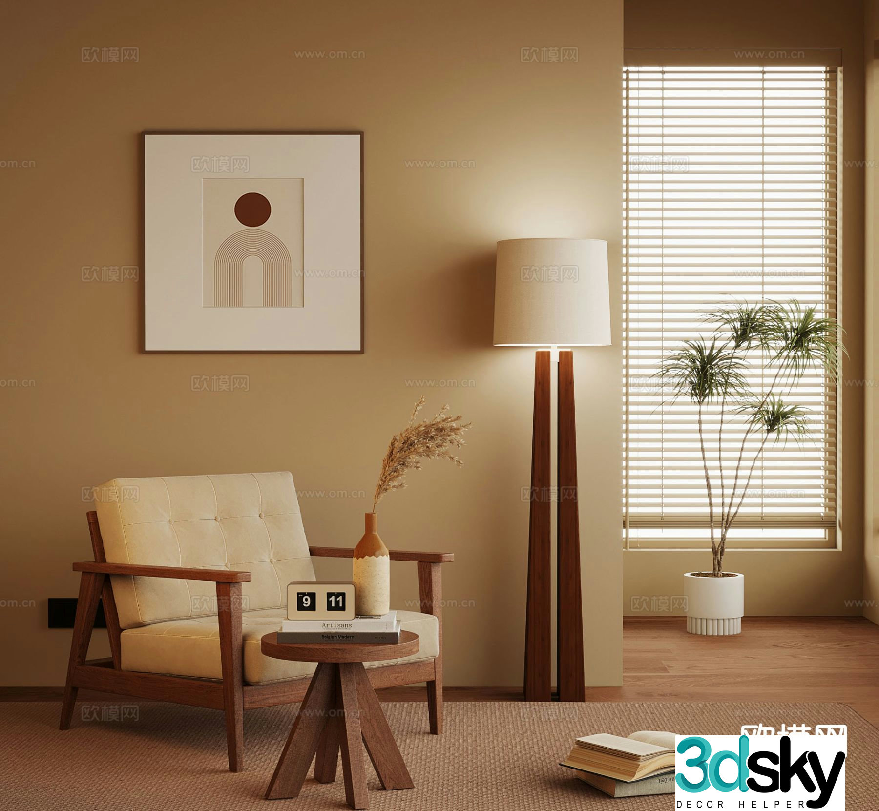 Medieval style chair leisure chair 3d model
