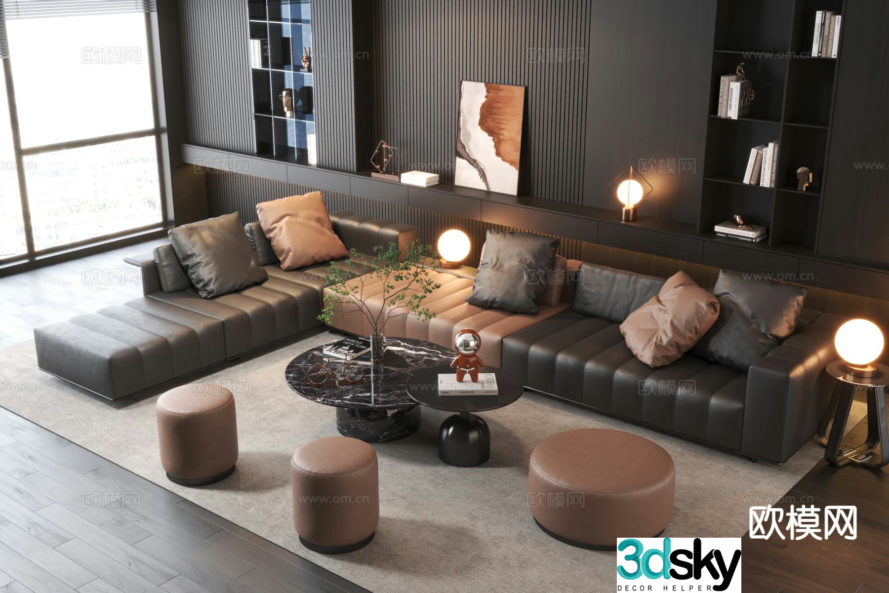 Italian sectional sofa 3d model