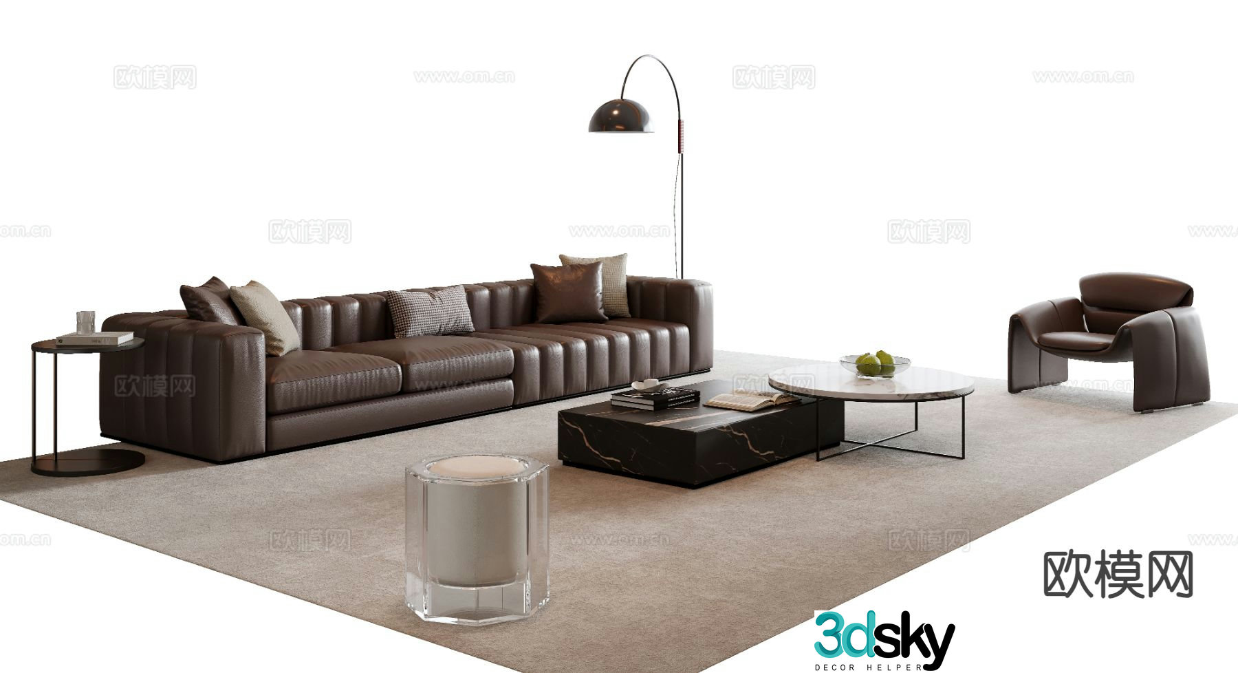 Italian sectional sofa 3d model