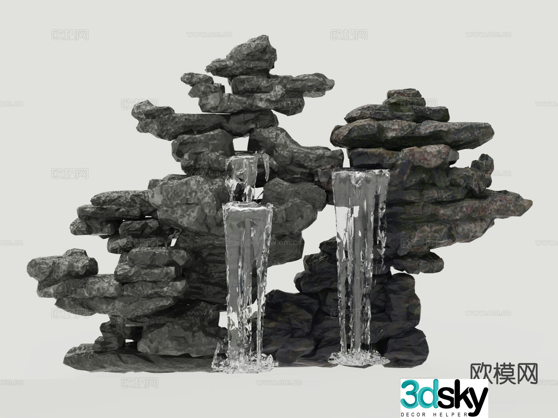 Outdoor landscape rockery waterscape rockery 3d model