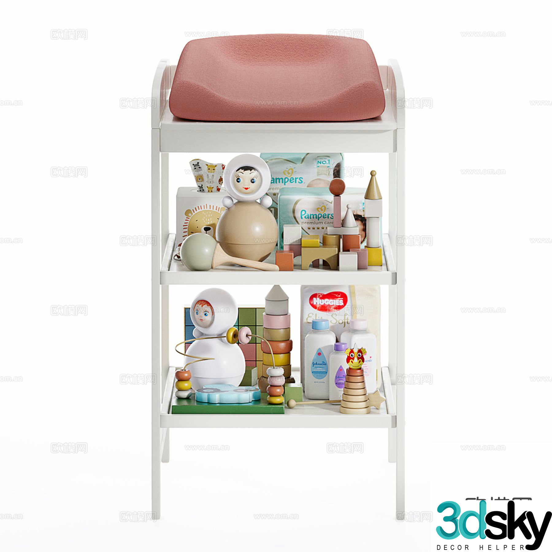 La redoute modern toy cabinet shelf 3d model