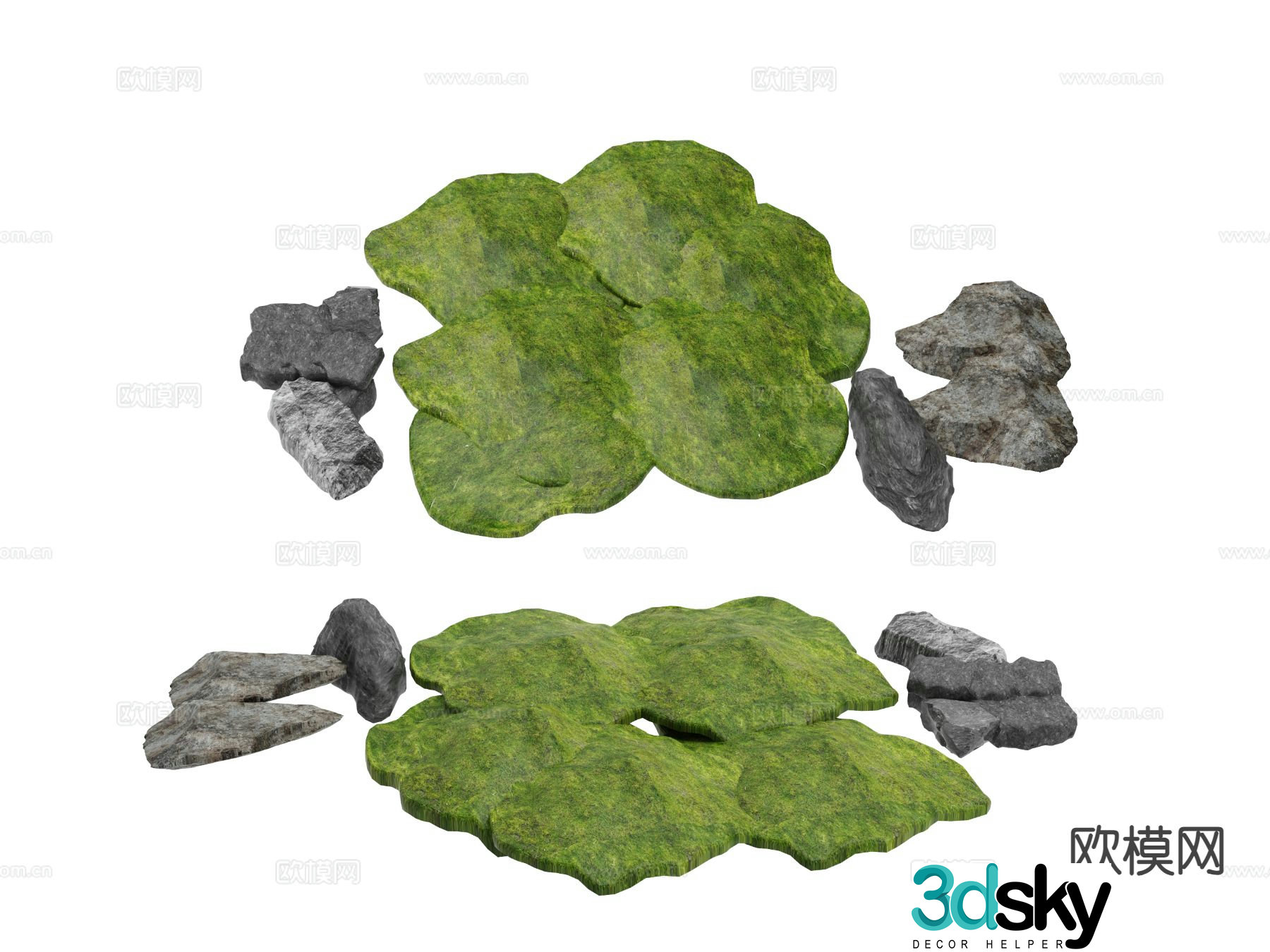 Outdoor landscape stone sketch 3d model