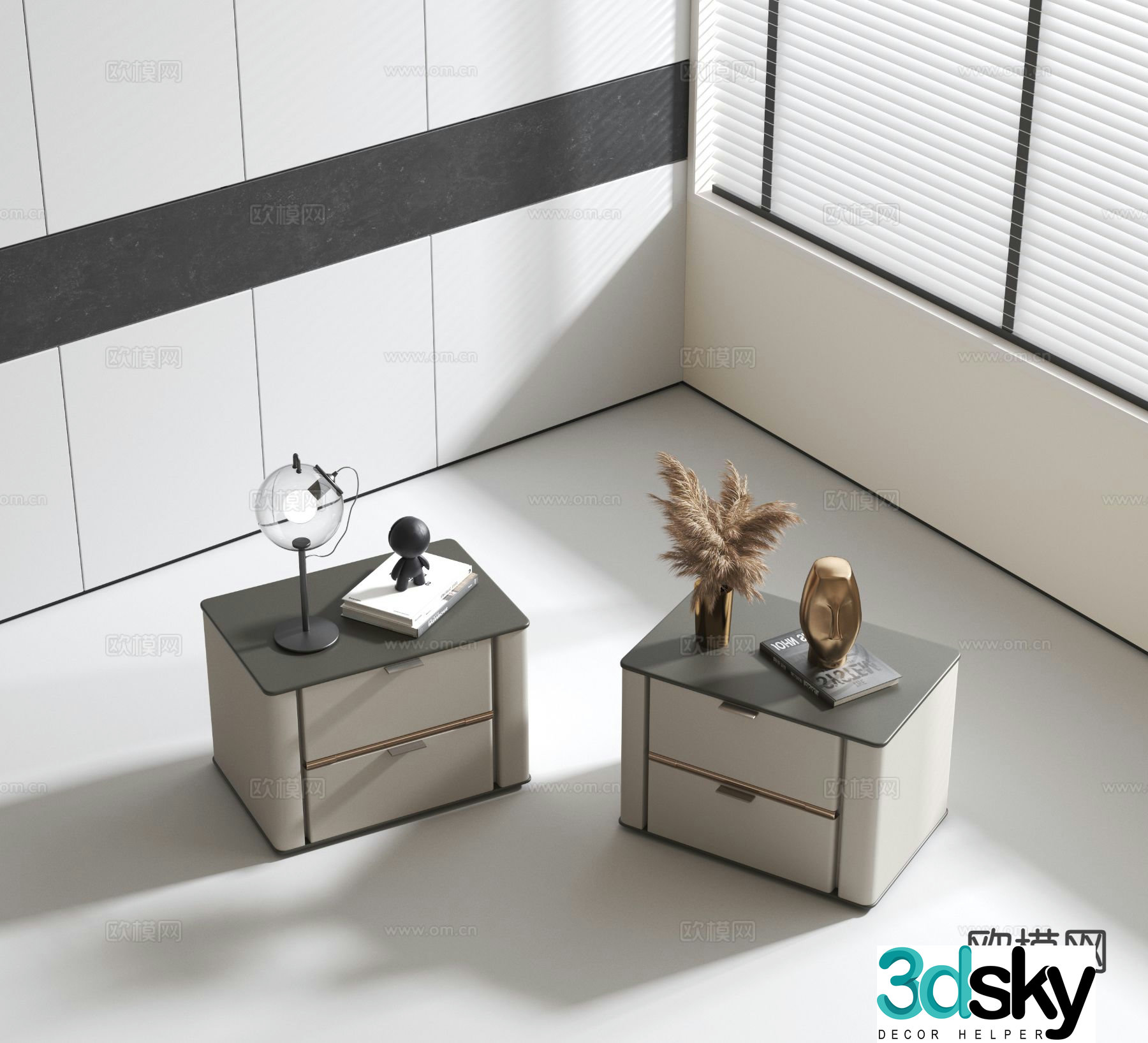 Modern bedside table 3d model