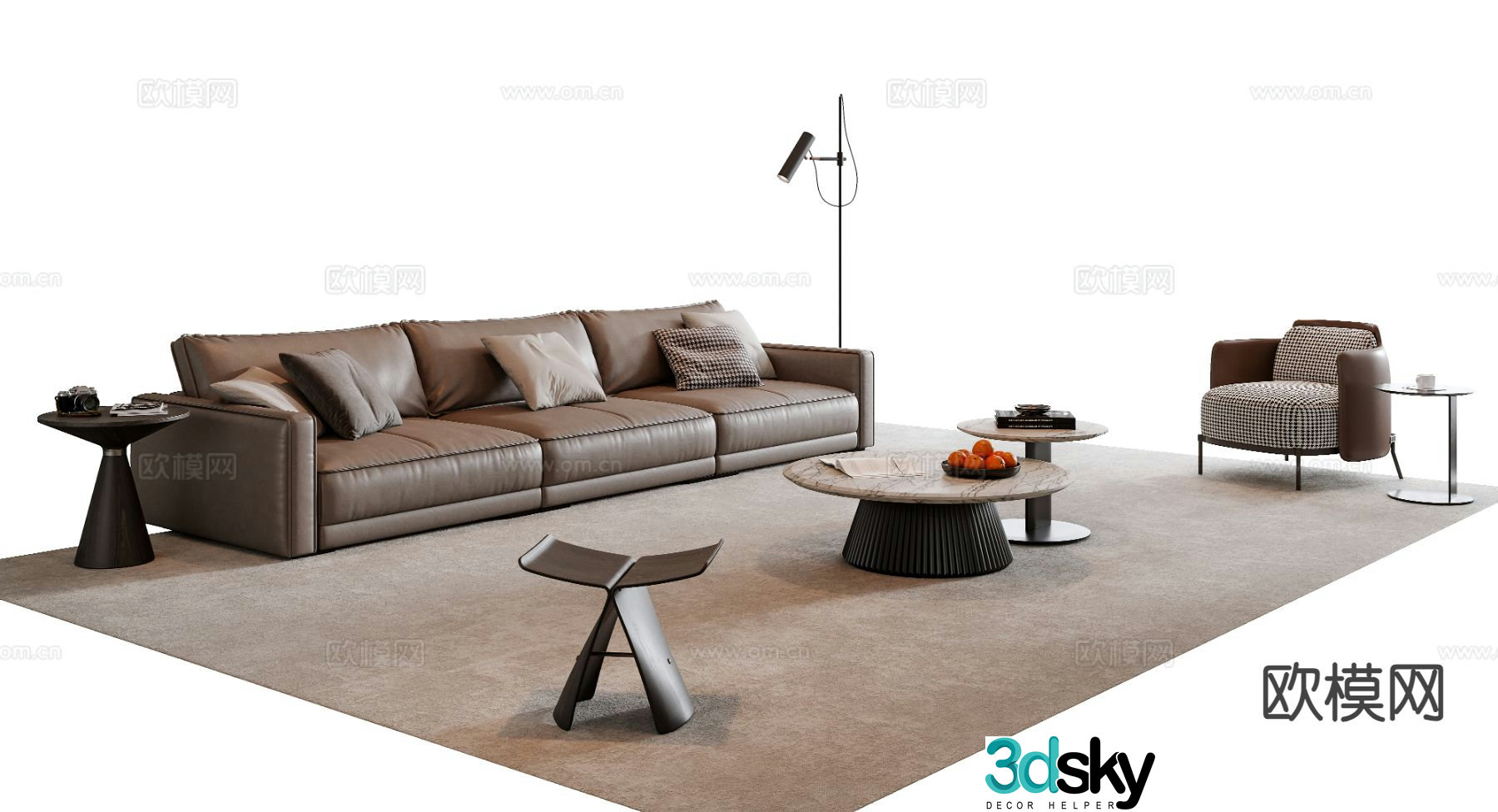 Modern sectional sofa 3d model