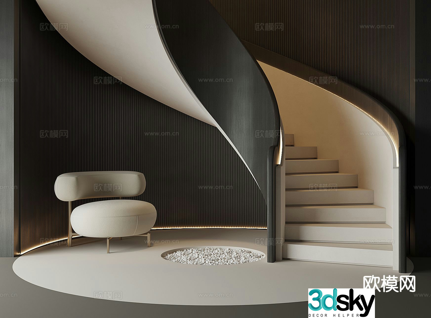 Modern spiral staircase spiral staircase 3d model