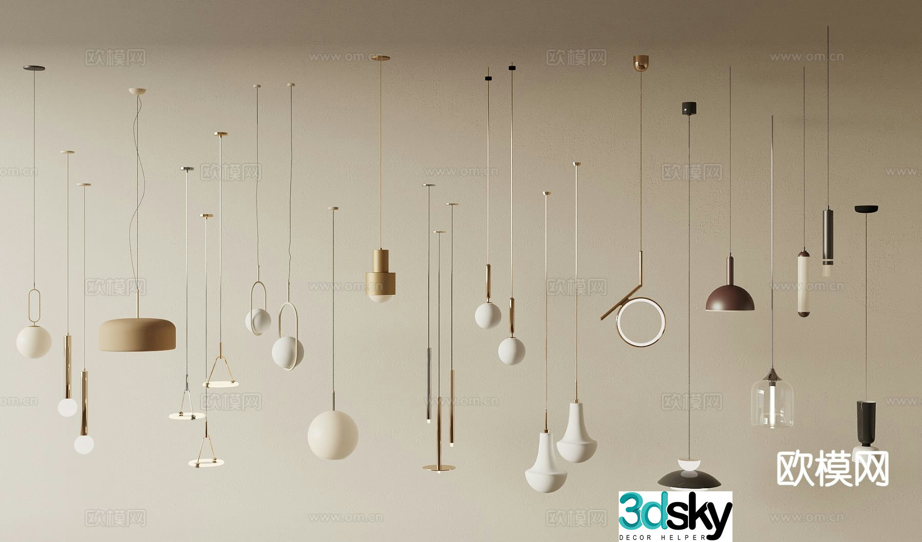 Modern small chandelier bedside small chandelier 3d model