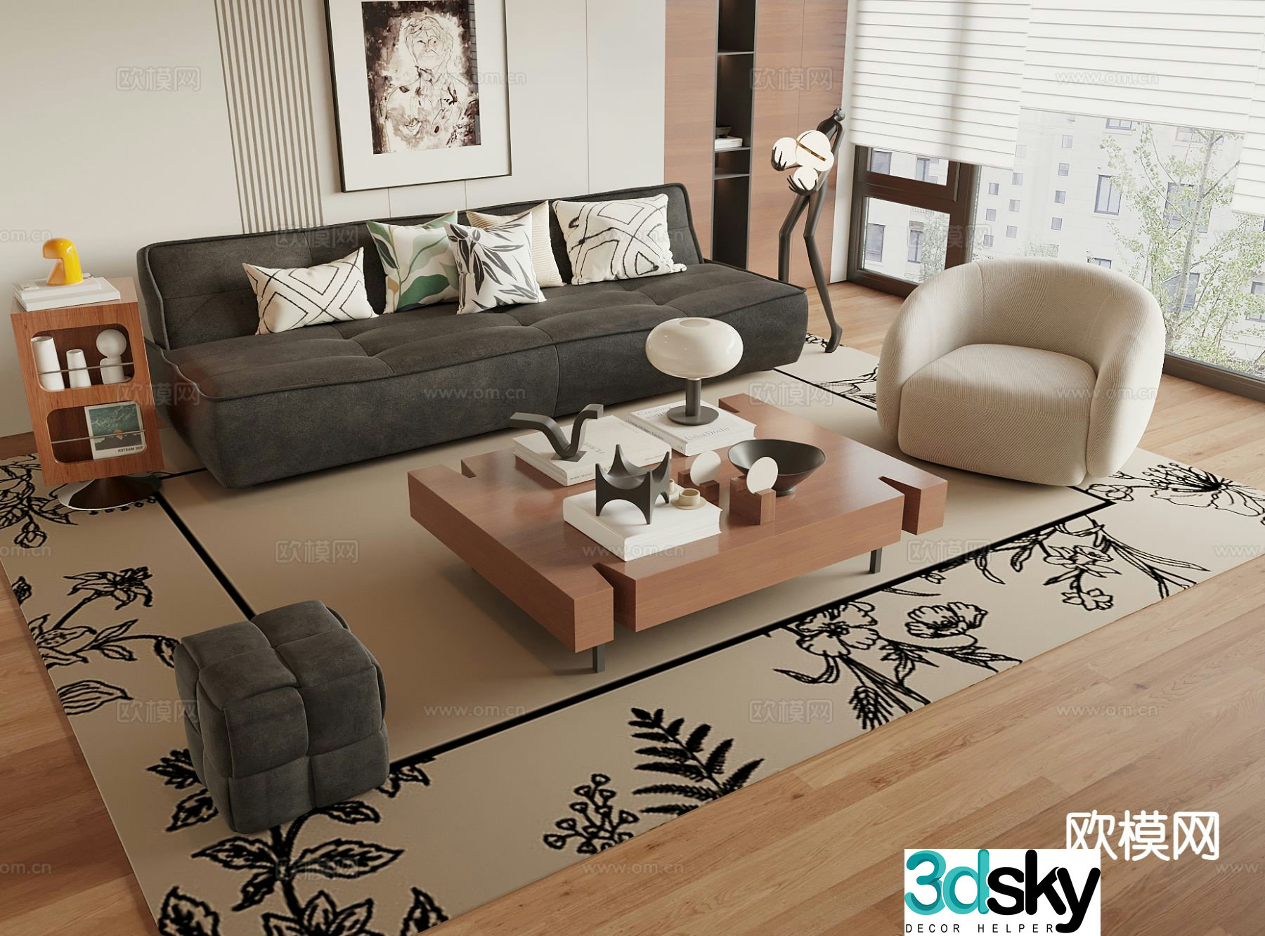 Medieval style modular sofa 3D model