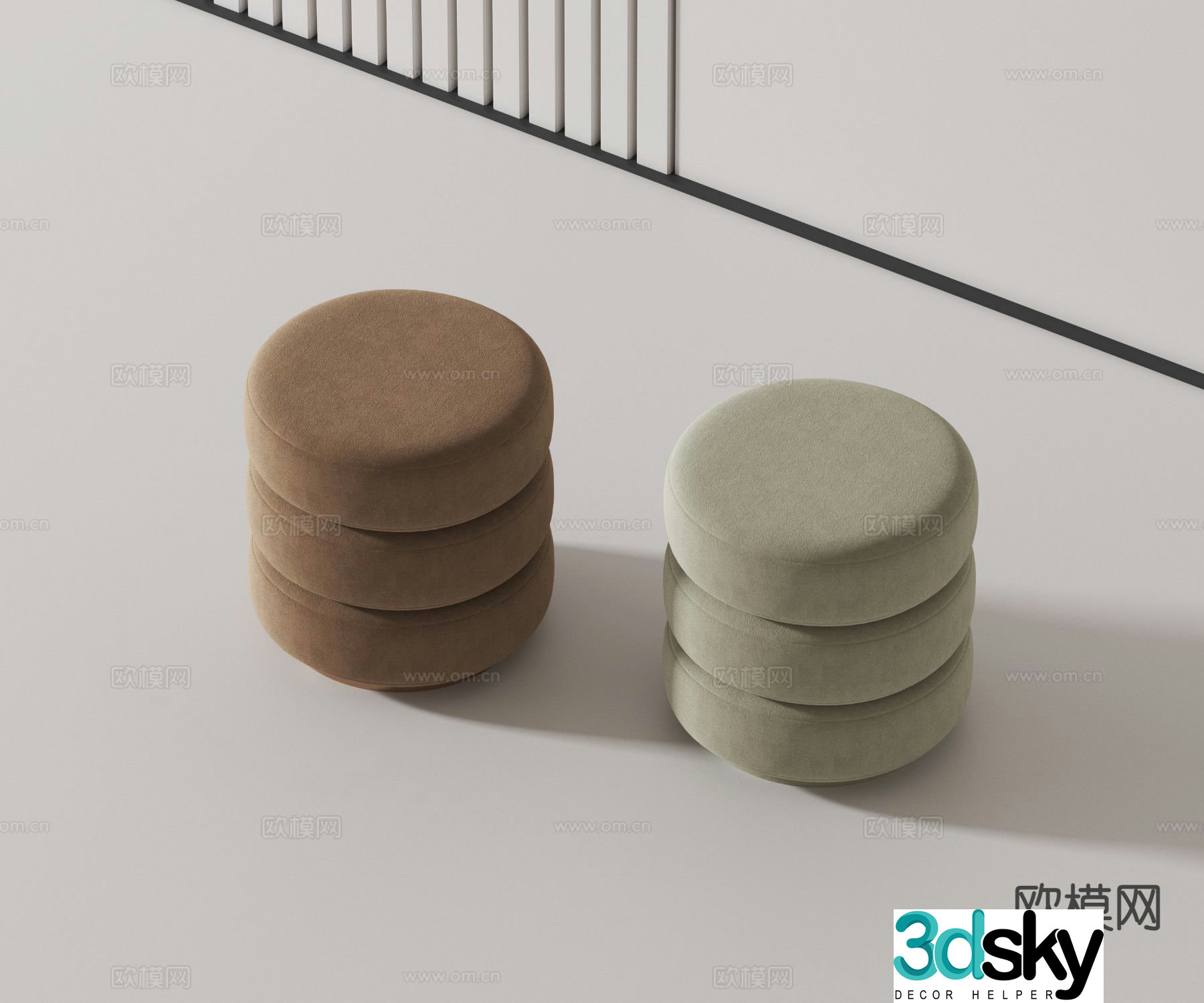 Modern low stool seat stool sofa stool 3d model