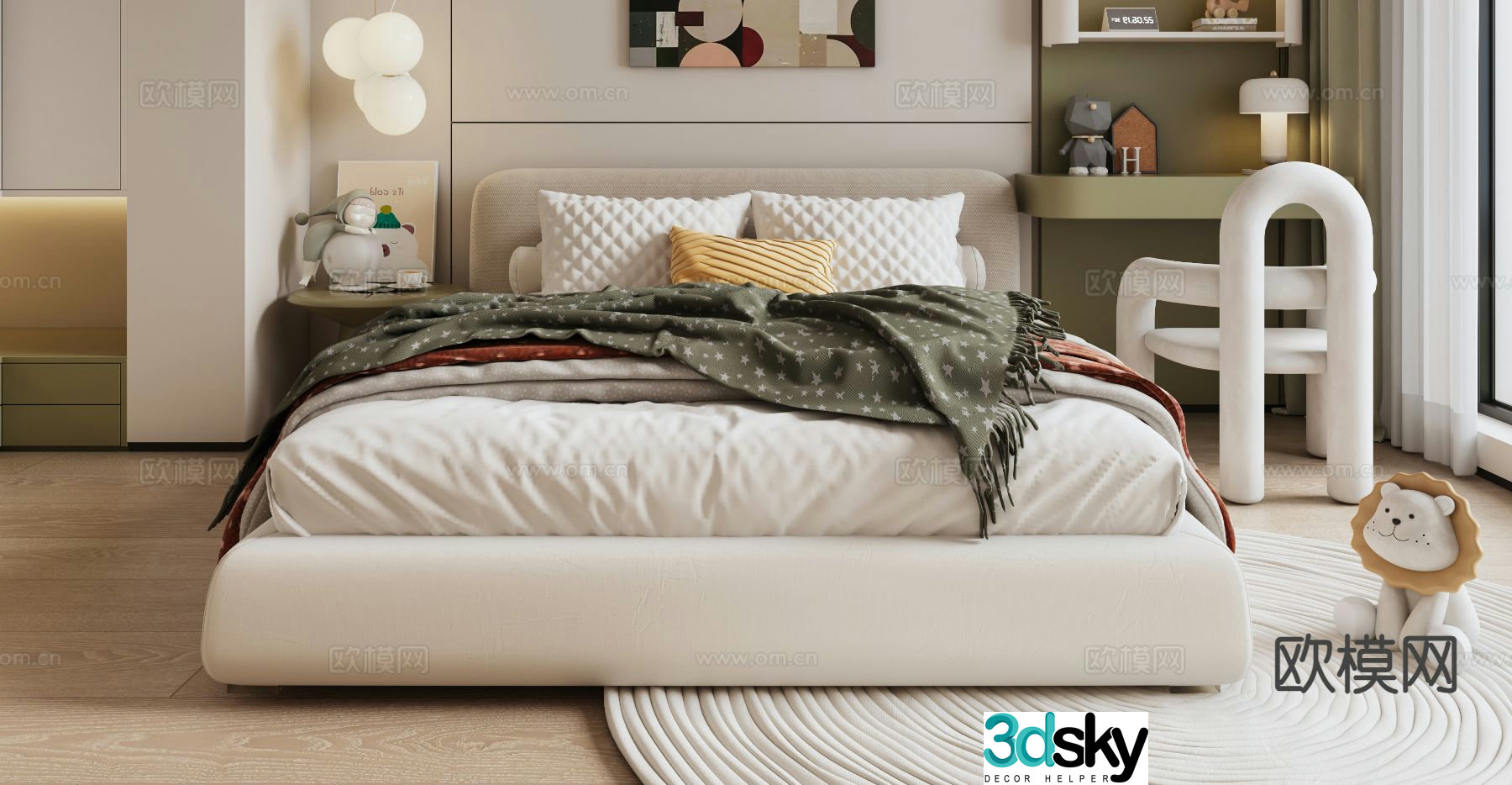 Modern children’s bed 3d model