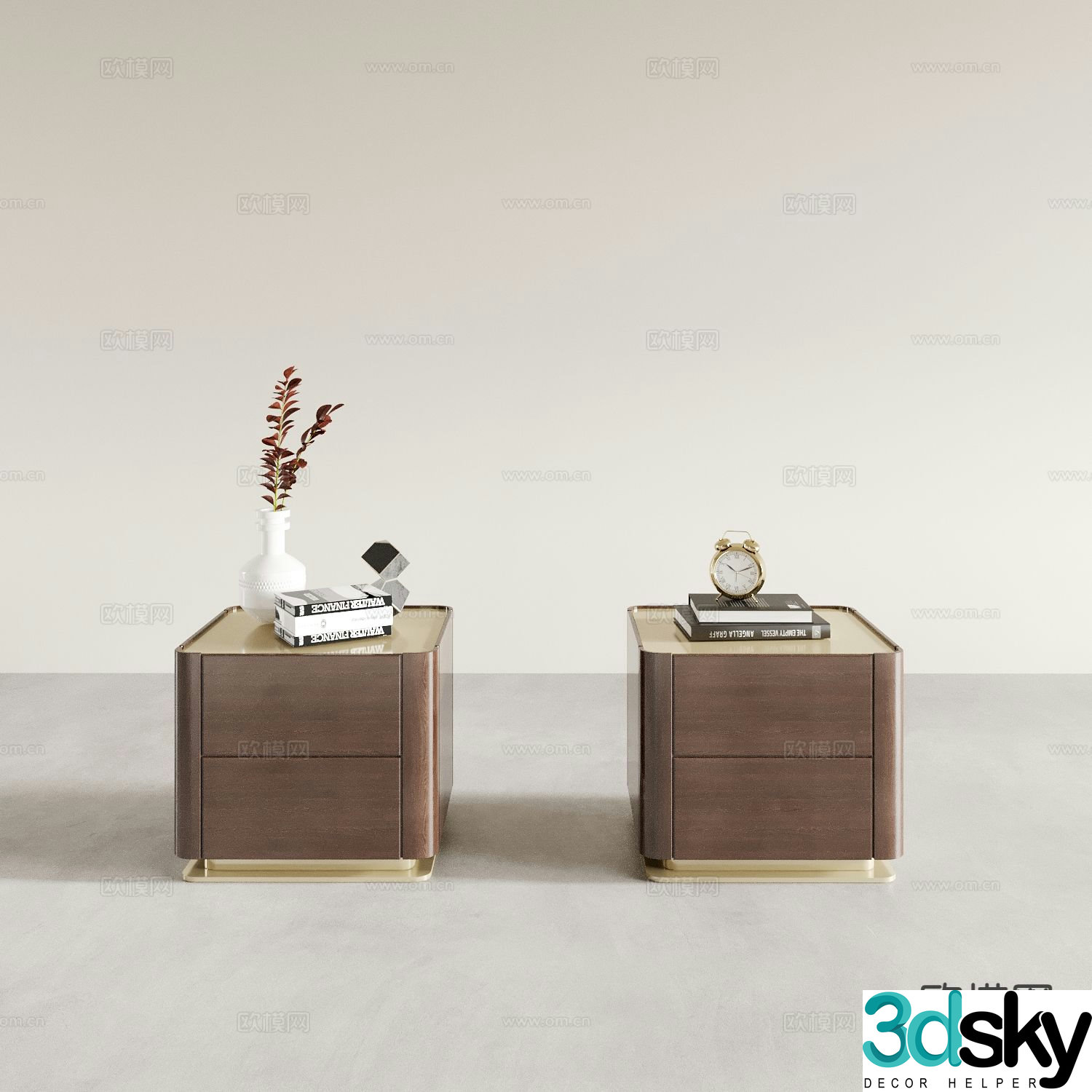 New Chinese style bedside table 3d model