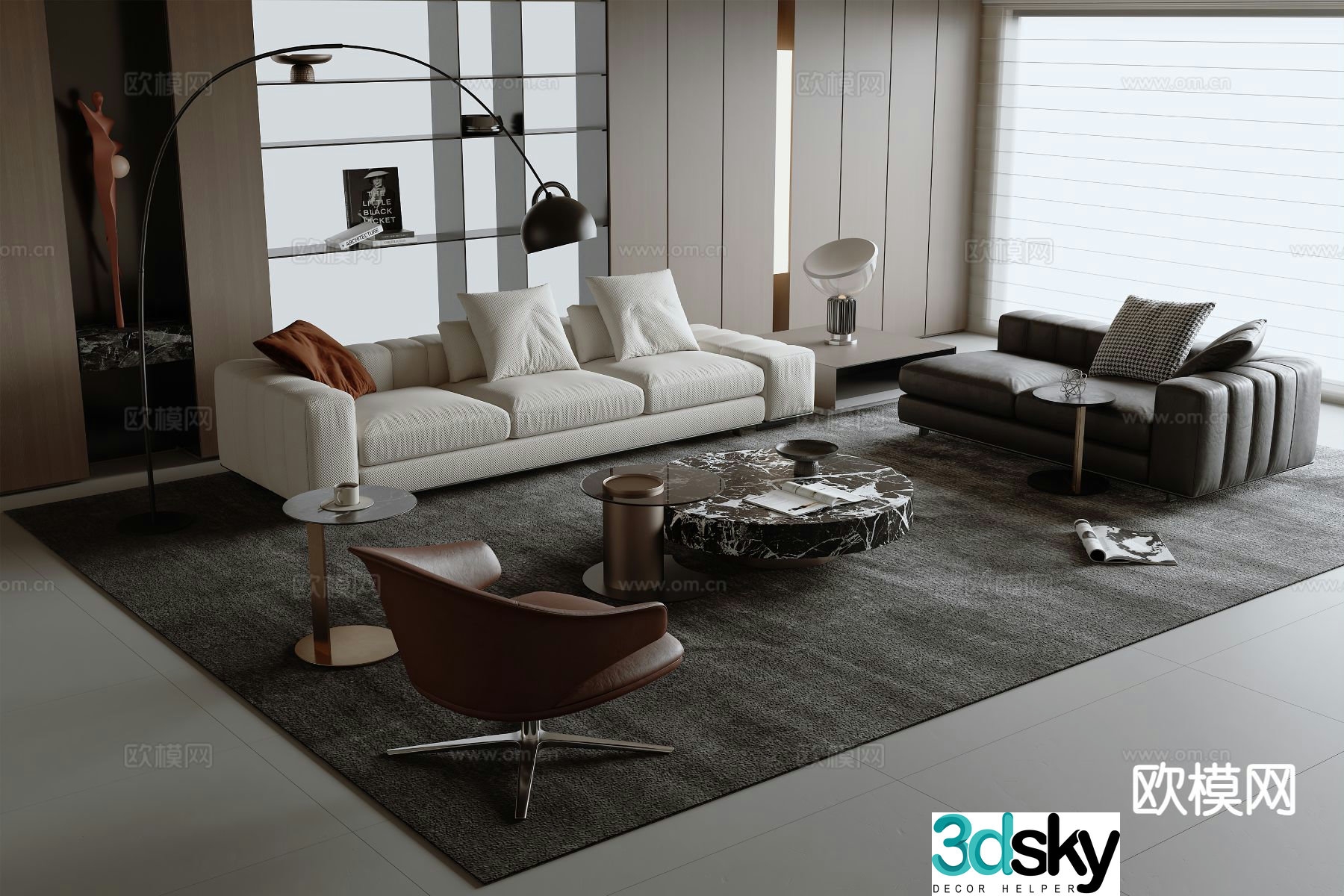 Italian sofa modular sofa 3d model