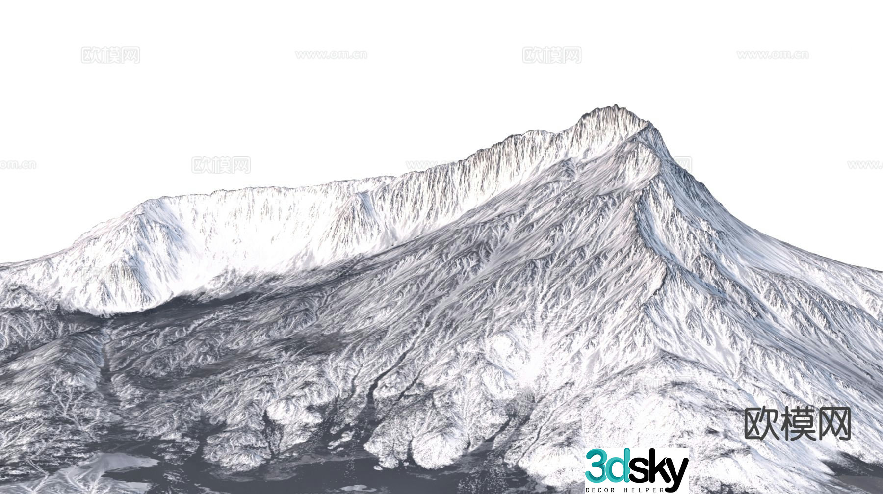 Snow mountain landscape mountain peak 3d model
