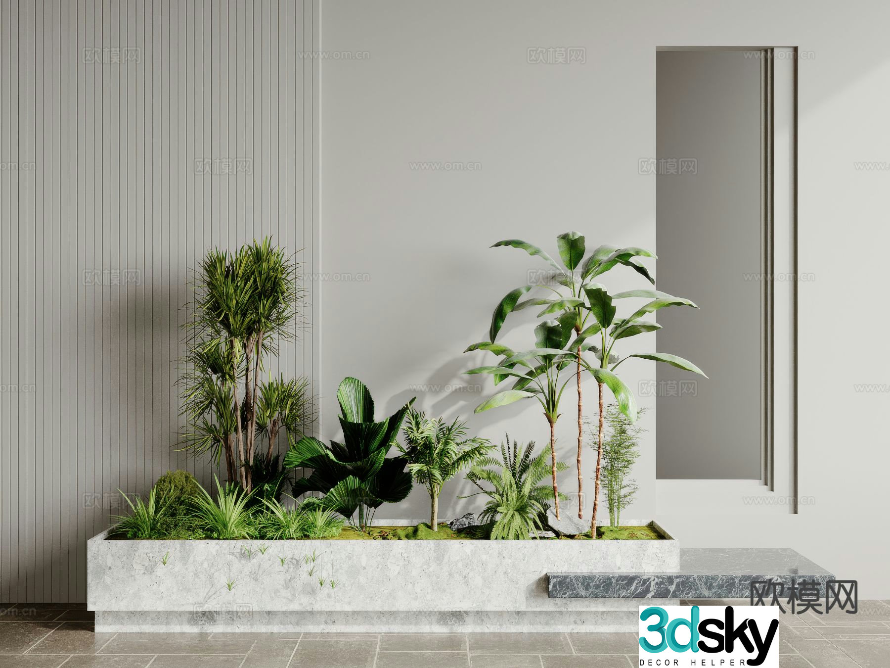 Modern plant heap Landscape plant 3d model