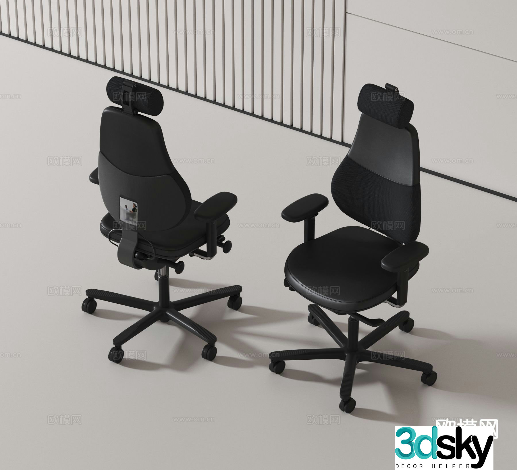 Modern office chair swivel chair staff chair 3d model
