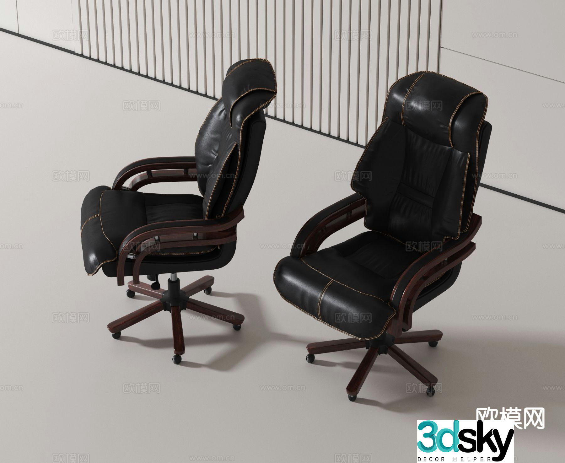Modern leather class chair 3d model