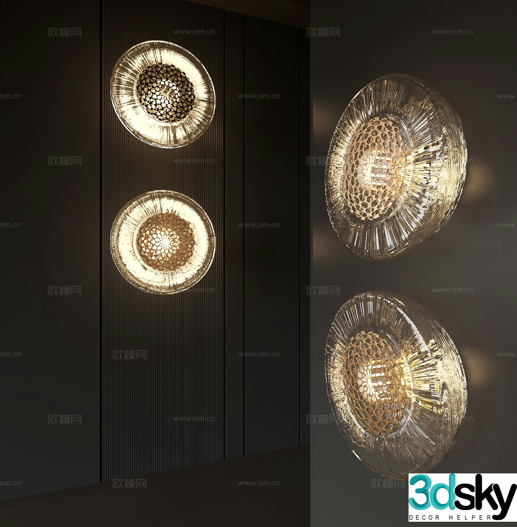 Glass wall light 3d model
