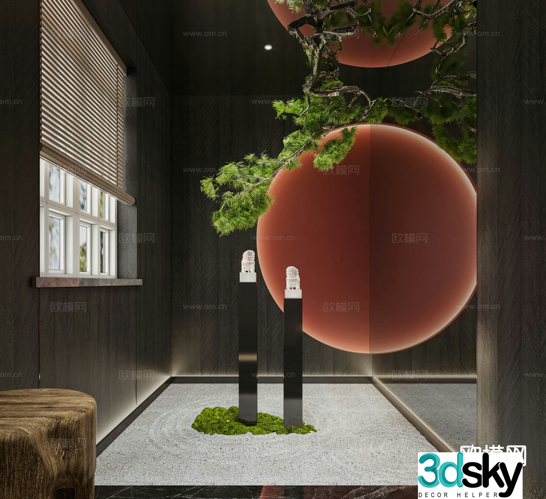 Modern interior landscape 3d model