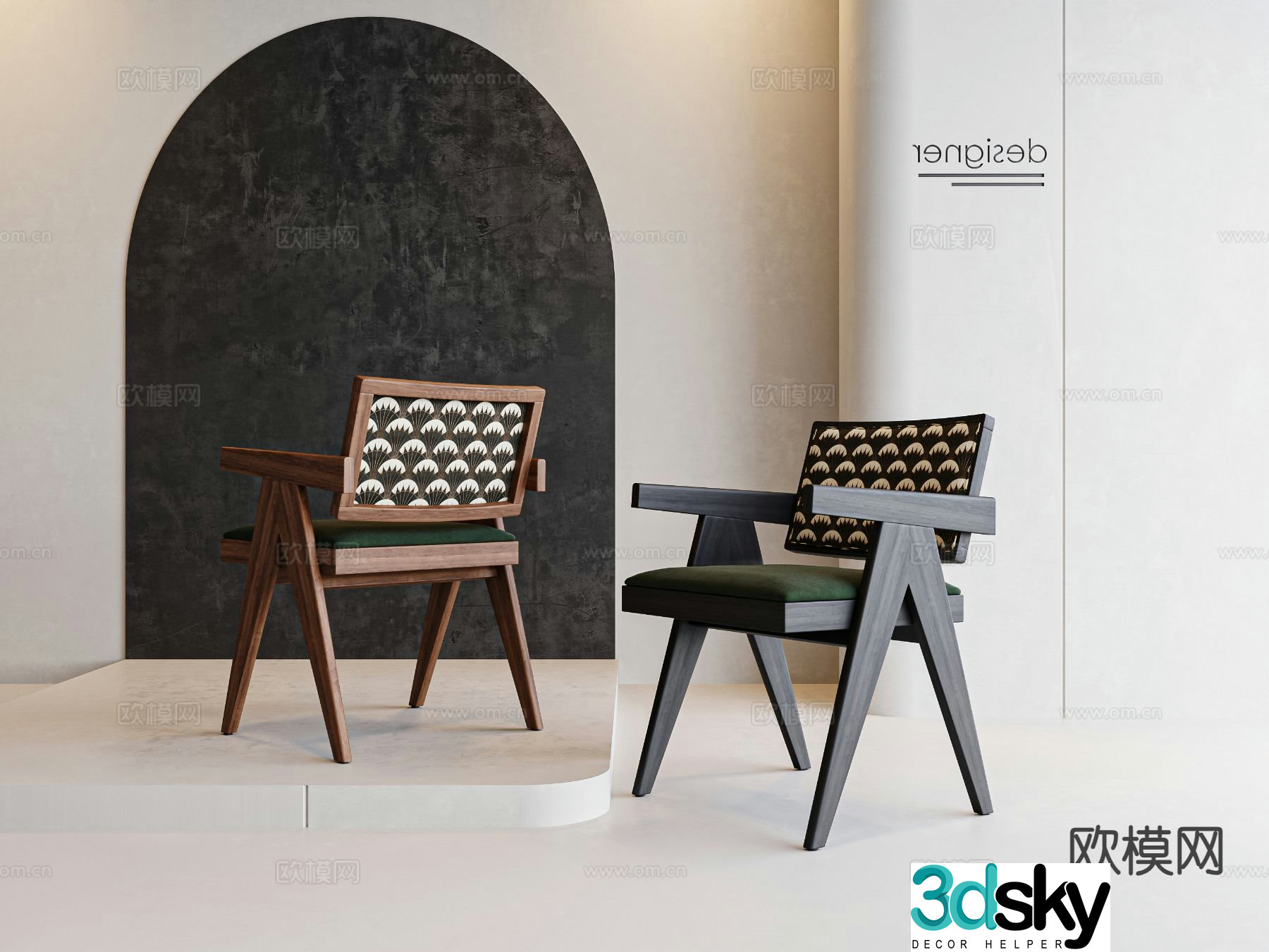 Medieval style chair leisure chair 3d model