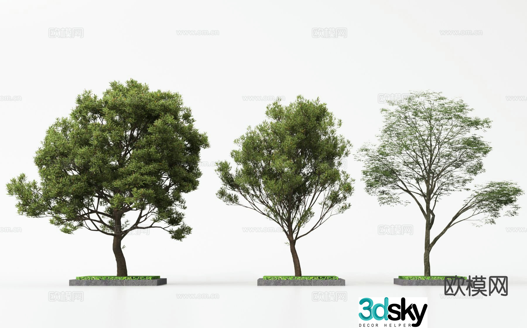 Modern landscape tree garden tree tree tree 3d model