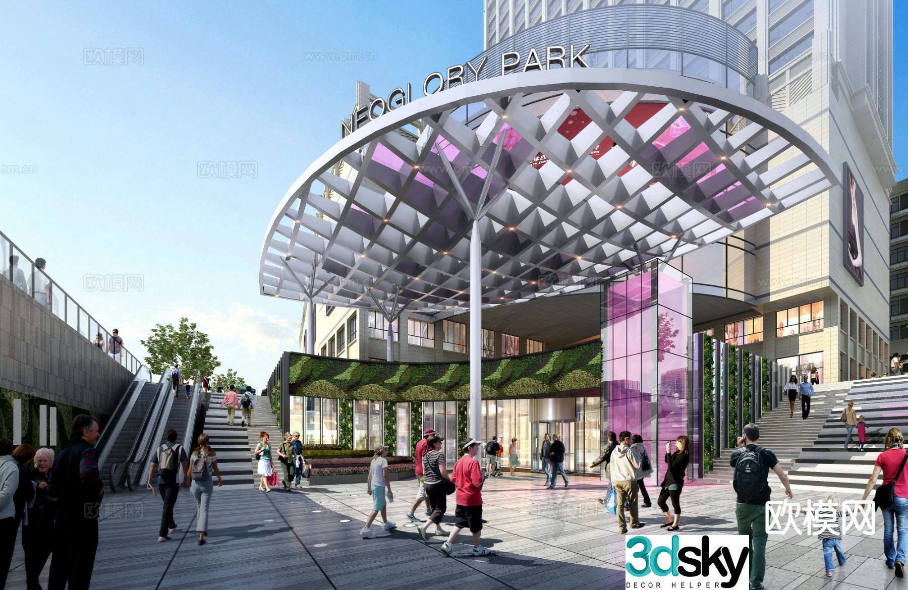 Commercial street square exterior 3d model