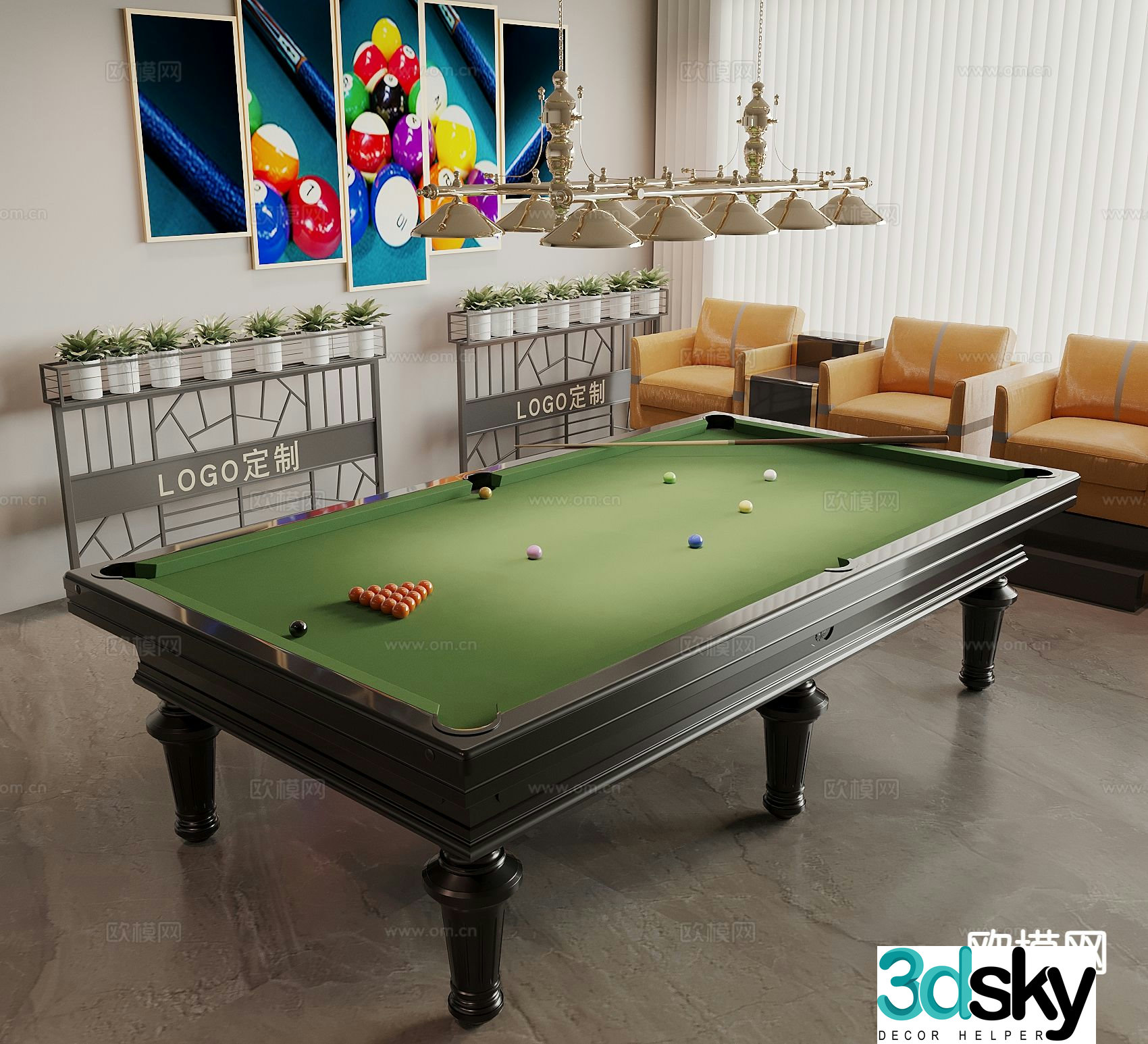 Billiard table billiard equipment Joe's billiard table 3d model