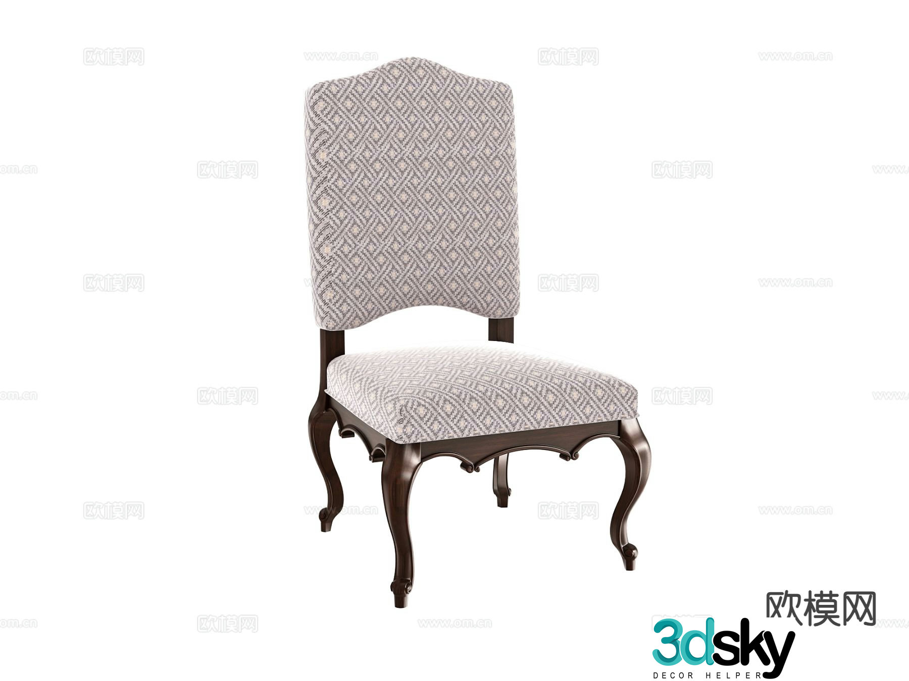 French chair dining chair 3d model