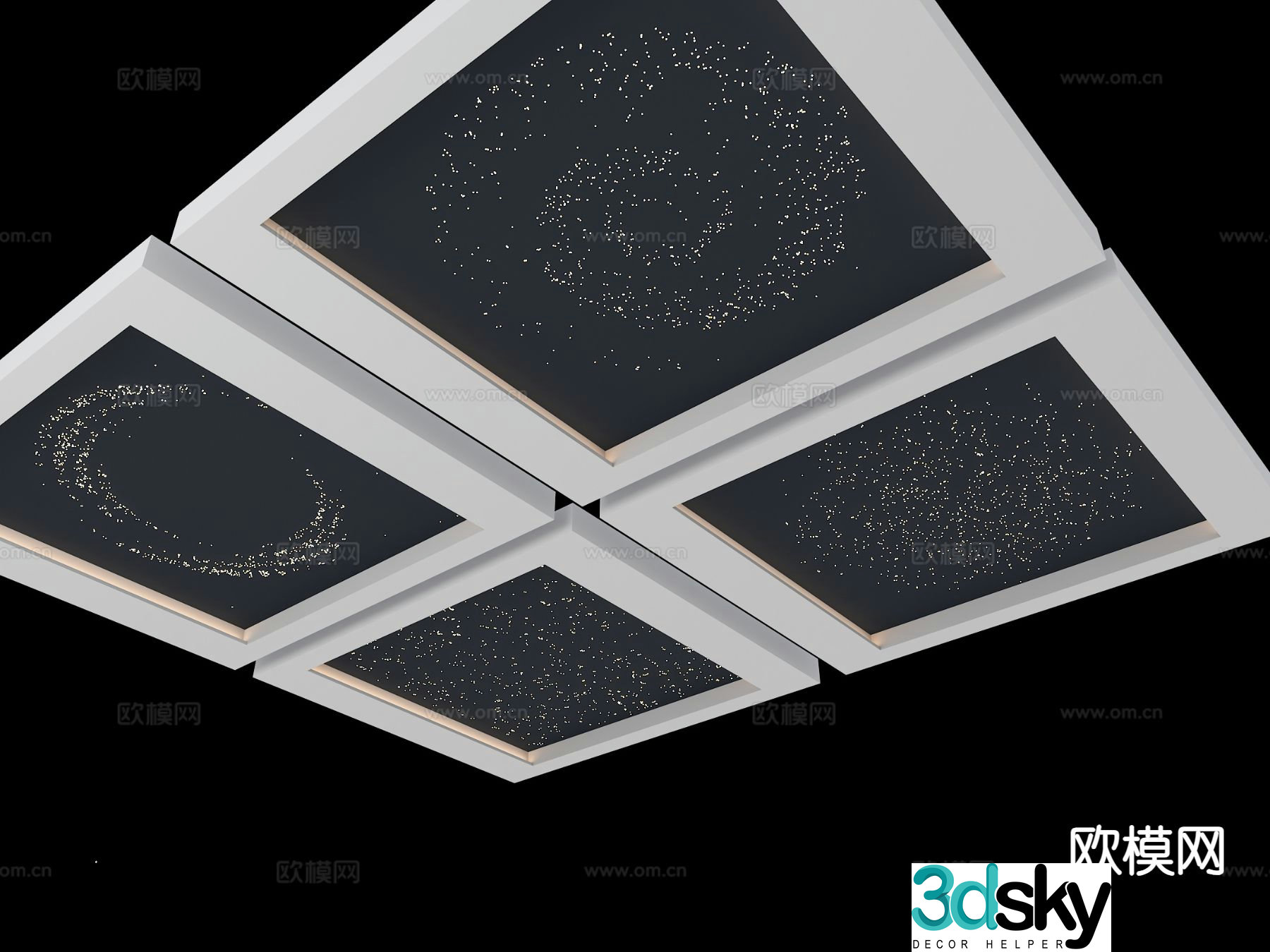 Modern technology starry sky top fiber light starry sky top bar starry sky top 3D model