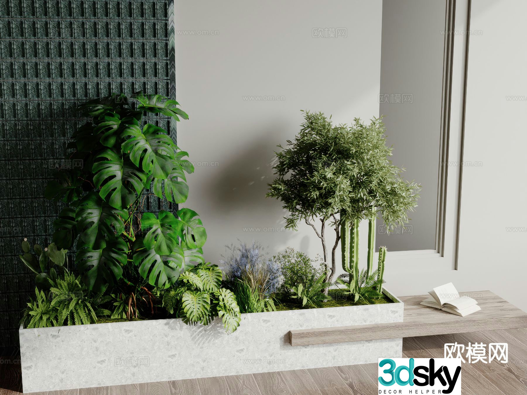 Modern plant heap Landscape plant 3d model