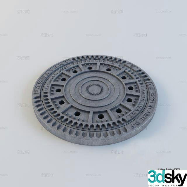 Modern manhole cover sewer cover 3d model