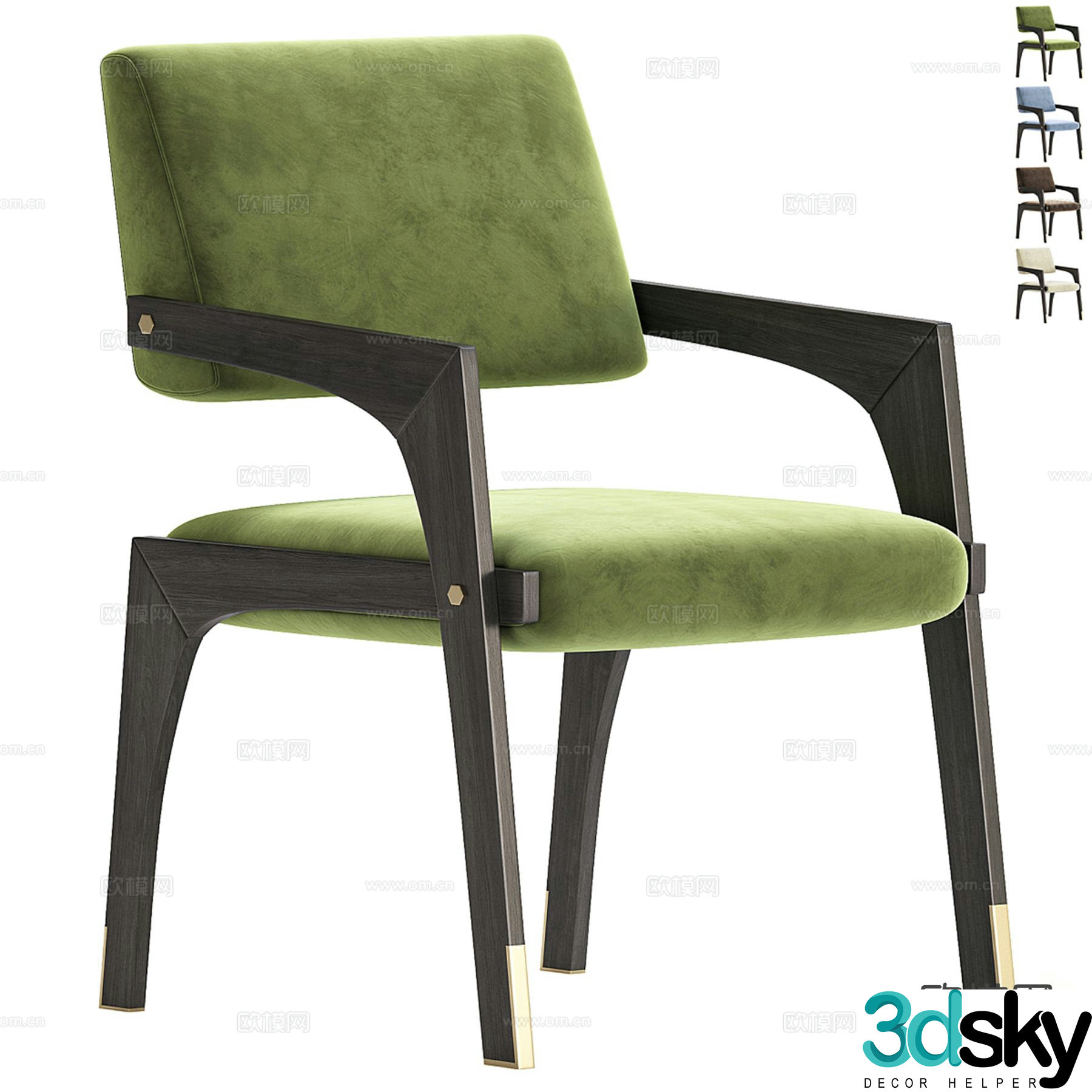 Modern single chair dining chair chair 3d model