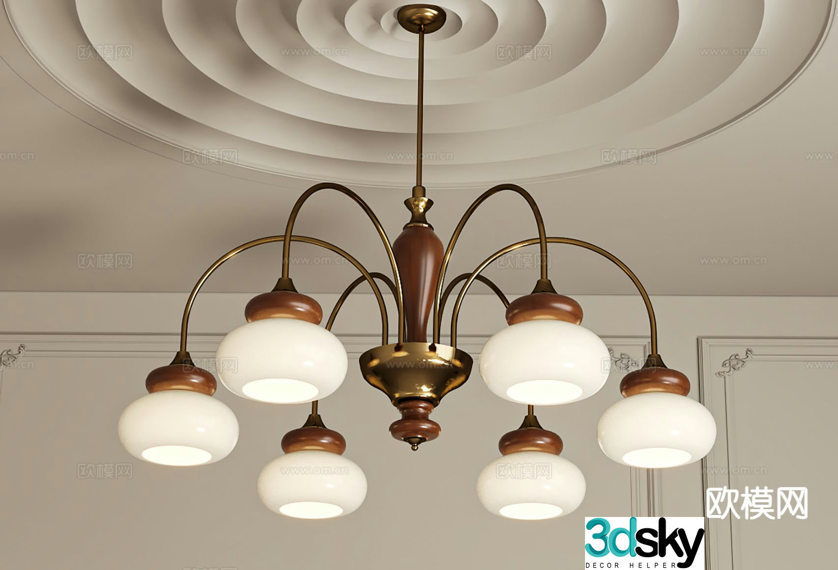Medieval style chandelier multi-head chandelier 3D model