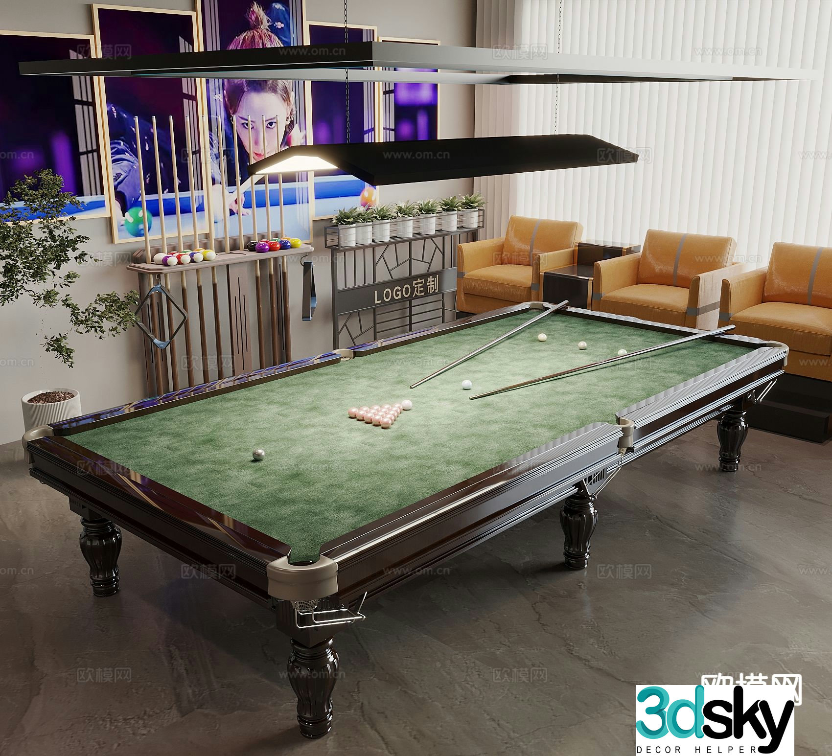 Billiard table billiard equipment Joe's billiard table 3d model