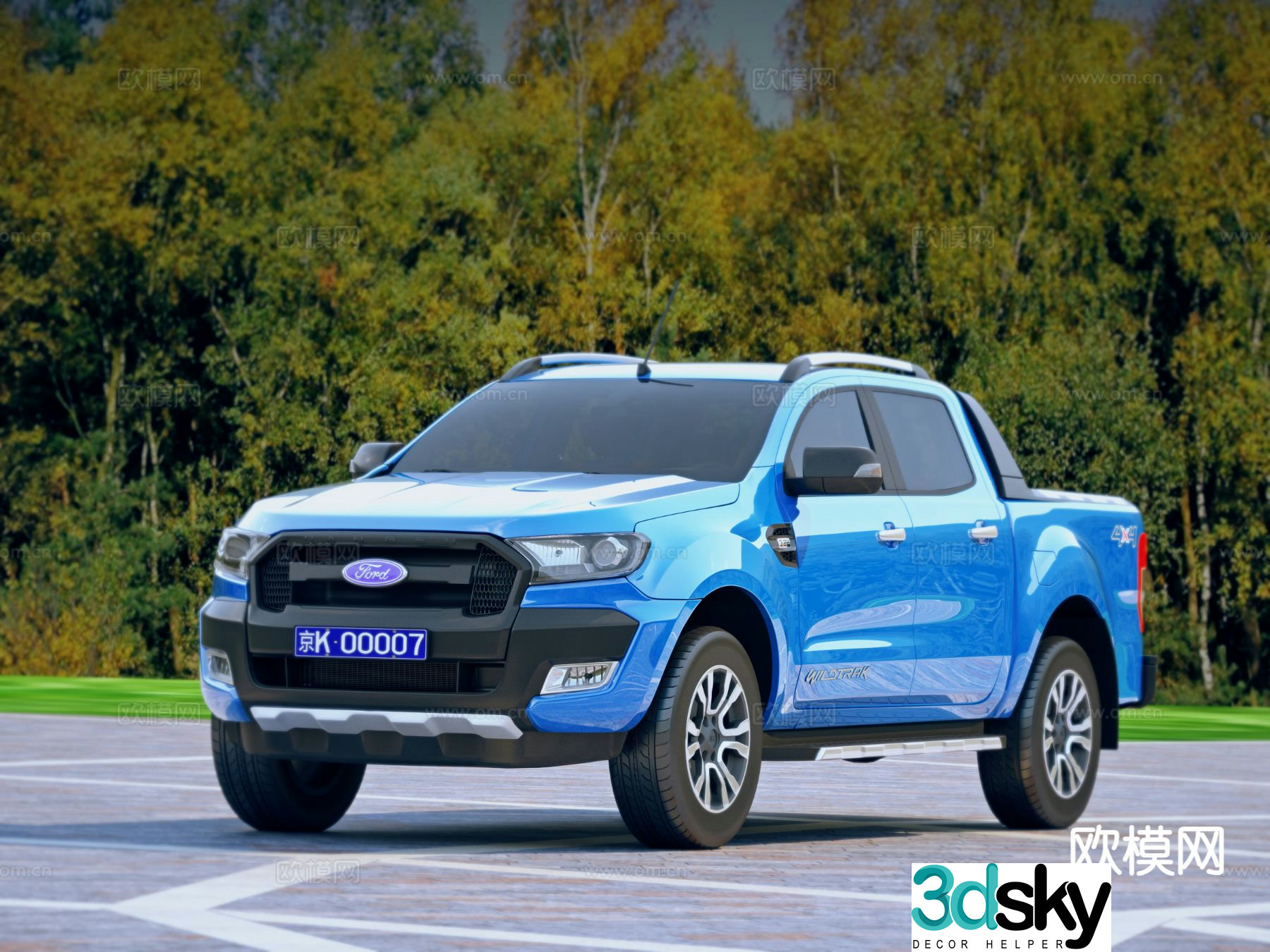 Ford Ranger Ranger Pickup Car Everest 3d Model