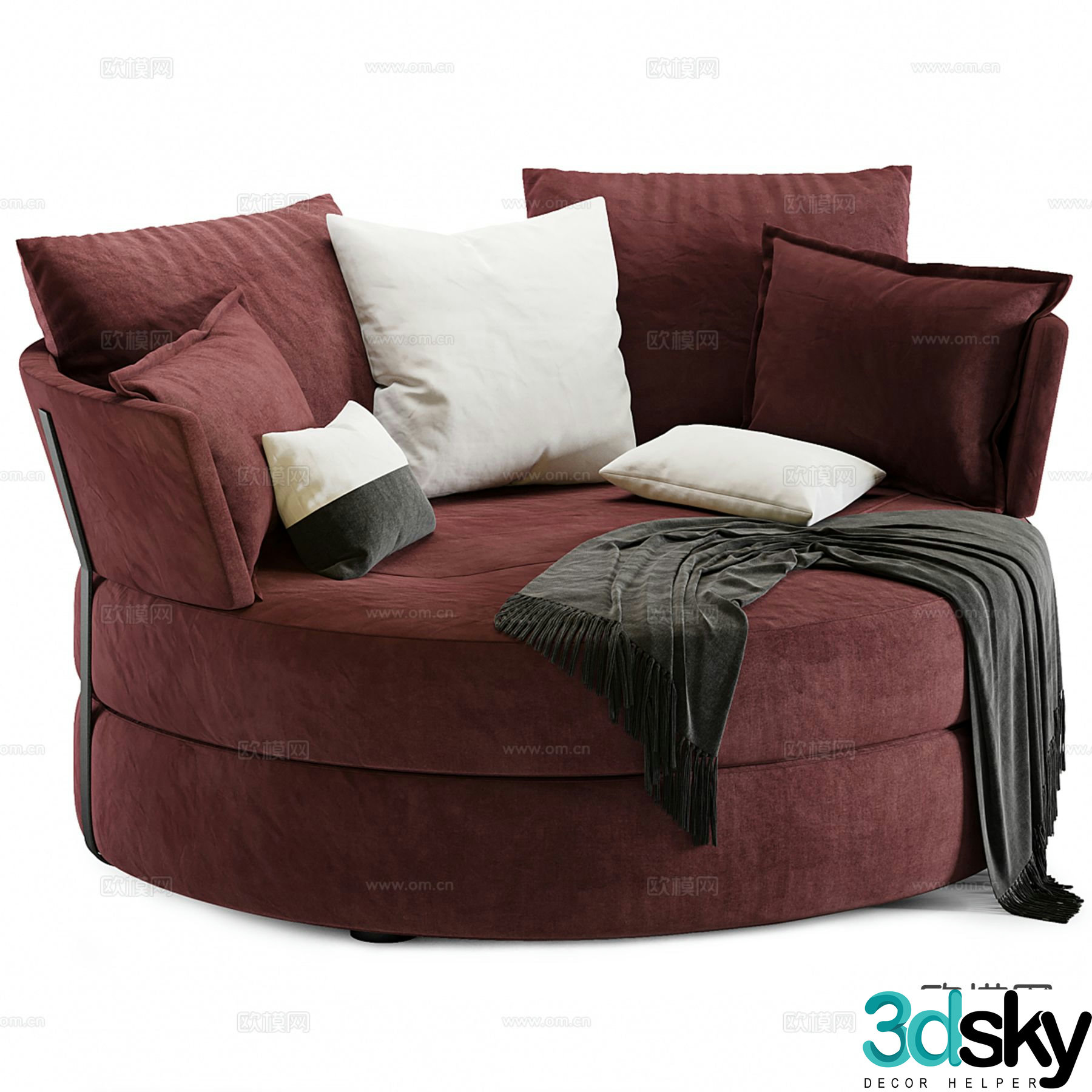 Mia Stanza shaped sofa round sofa 3d model
