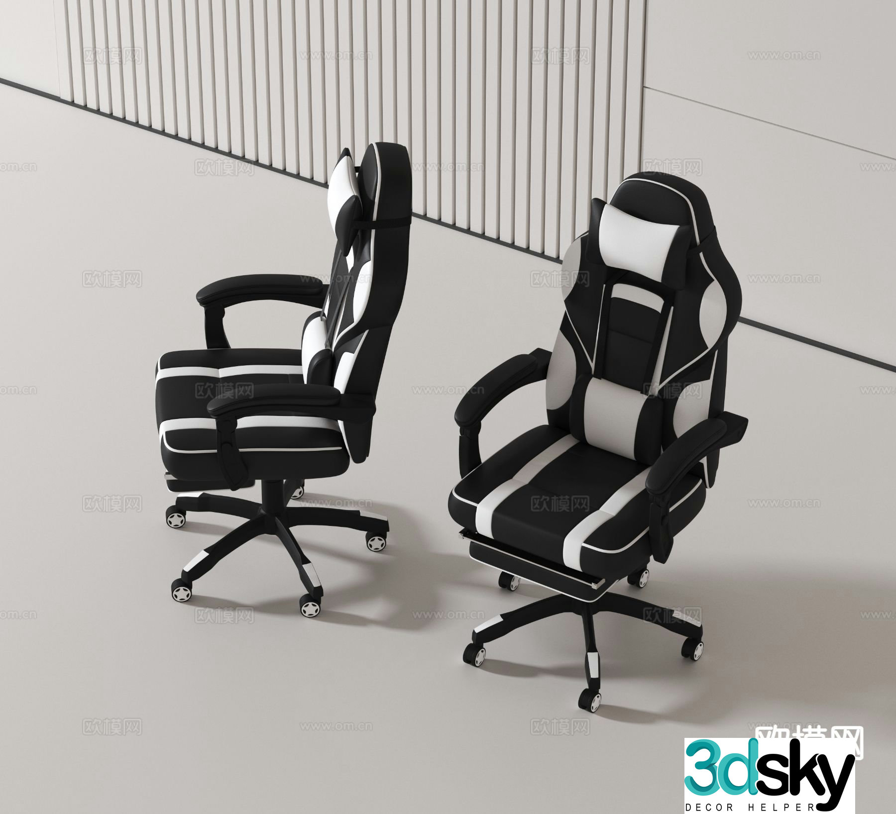 Modern gaming chair swivel chair computer chair 3d model