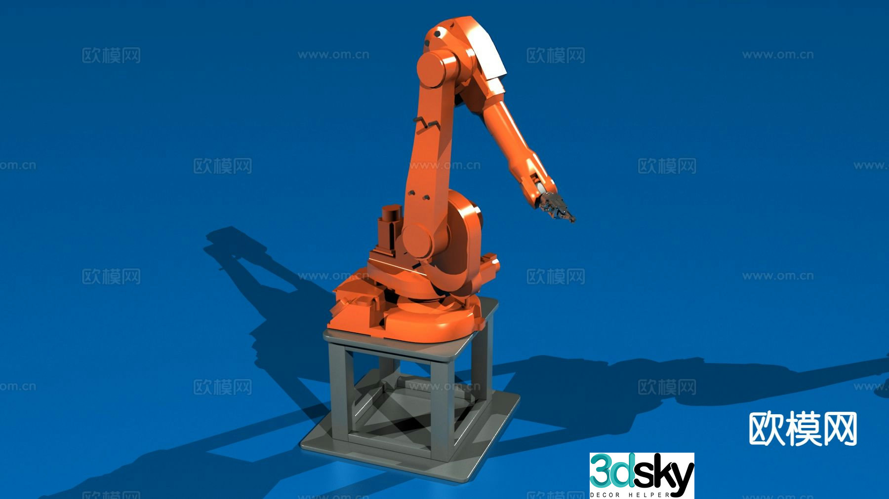 Industrial style metal robotic arm 3D model