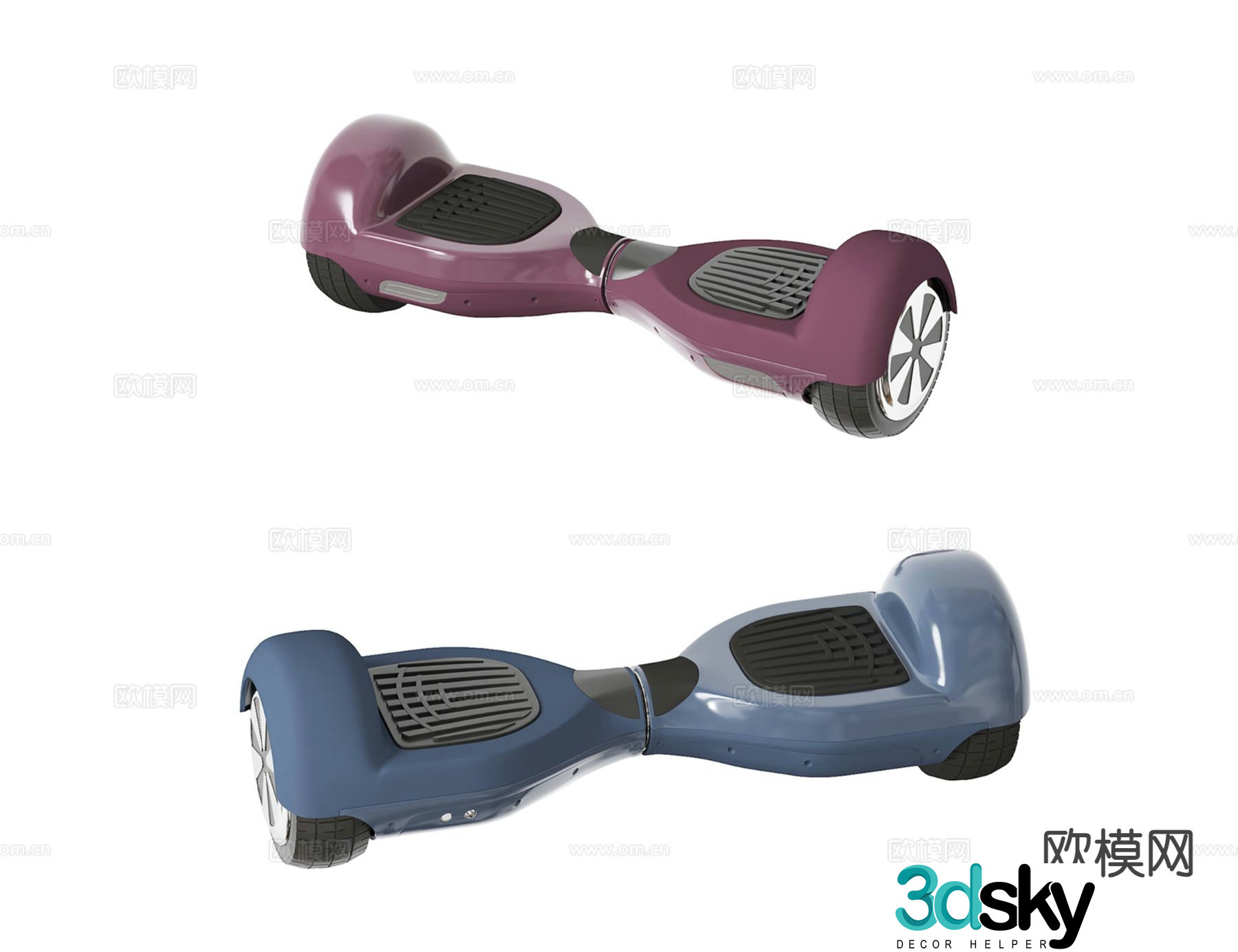 Modern electric balance car 3d model