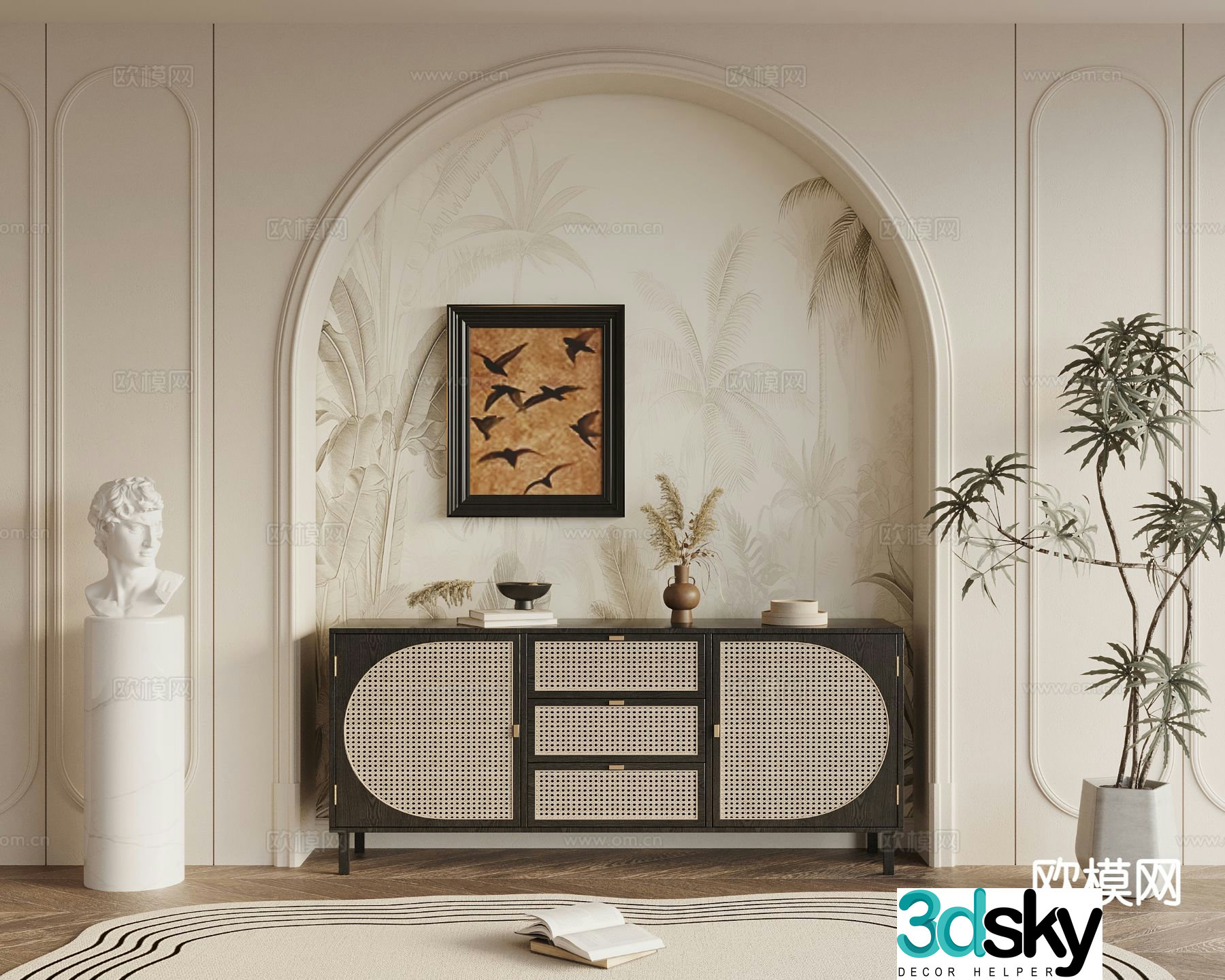French entrance cabinet 3D model