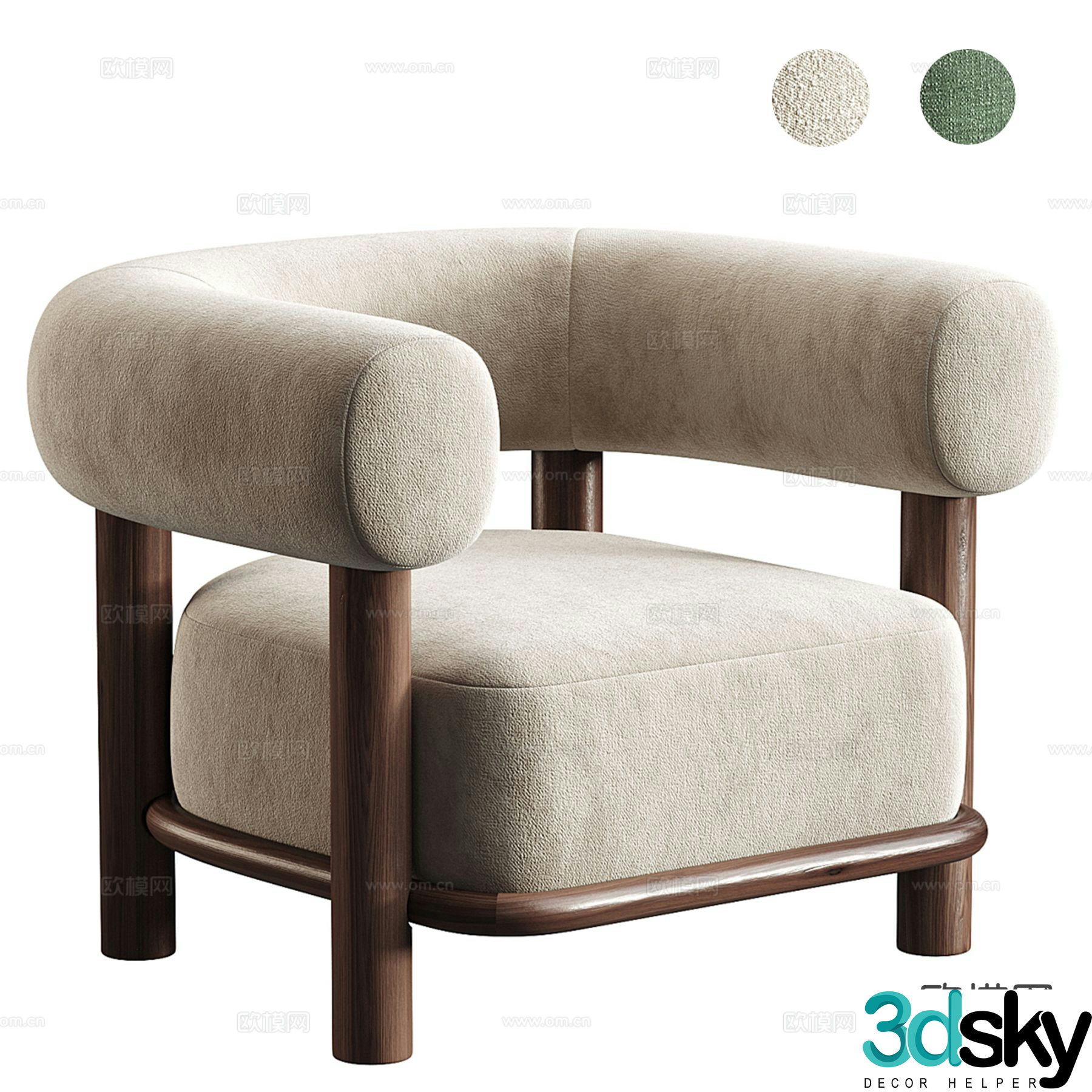 Italian sofa chair leisure chair 3d model