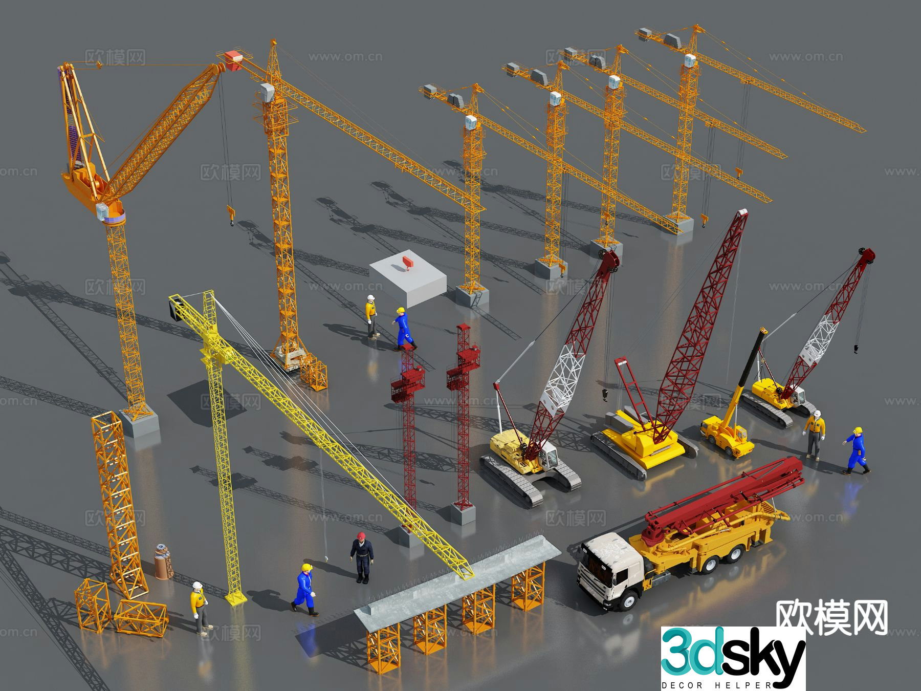 Tower Crane Crane Crane Construction Machinery Equipment 3D Model
