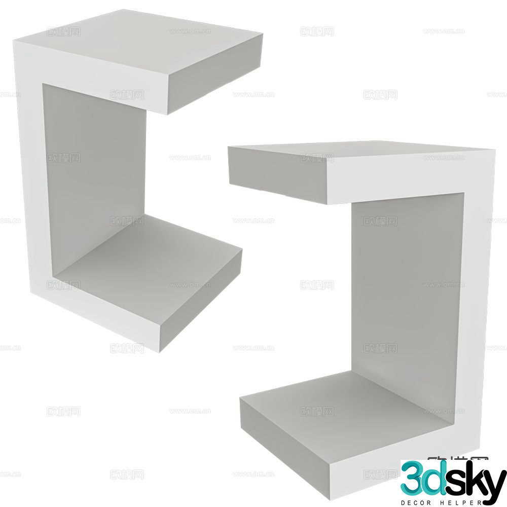 IFT modern corner table bedside table 3d model