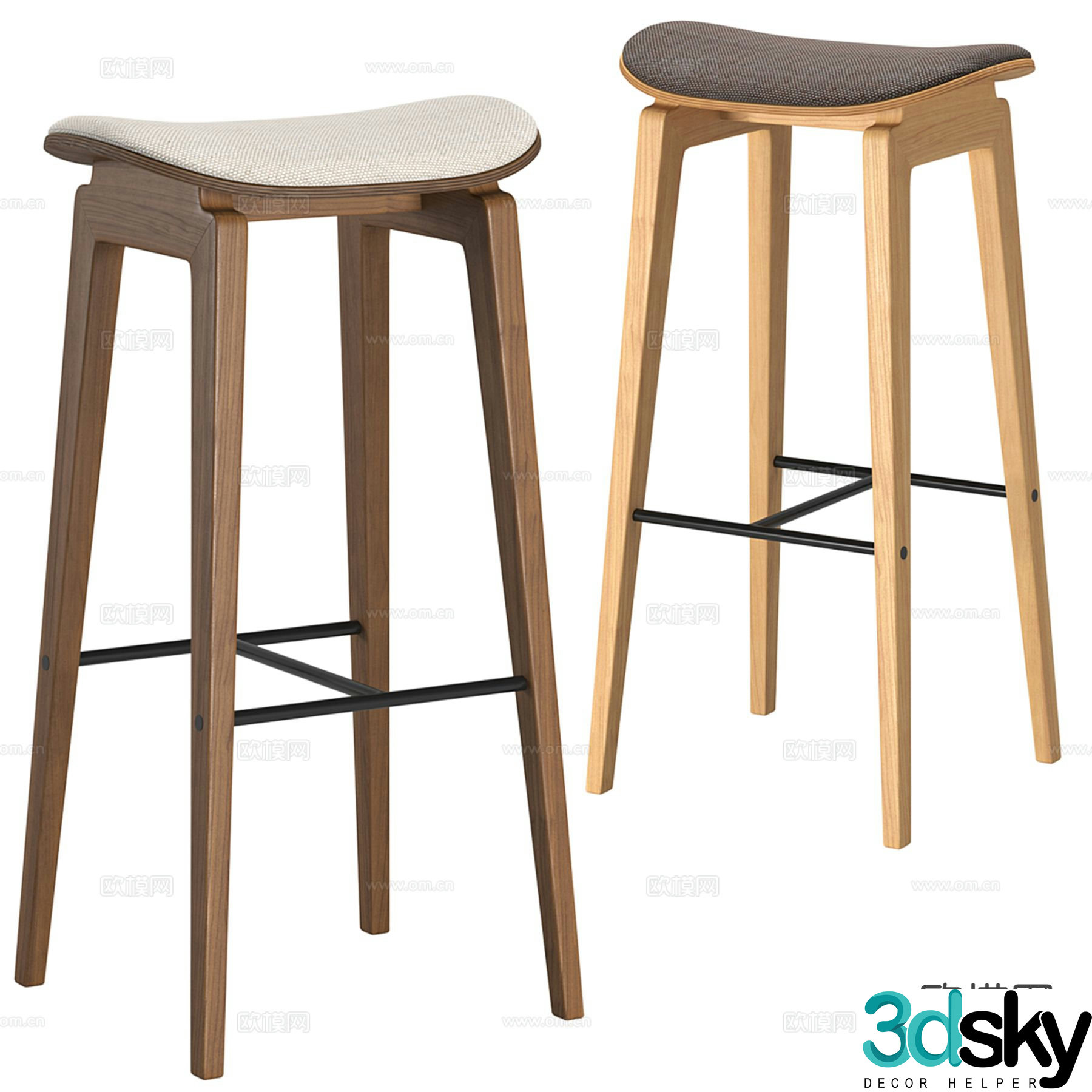 Wabi Sabi bar stool bar stool high stool 3d model