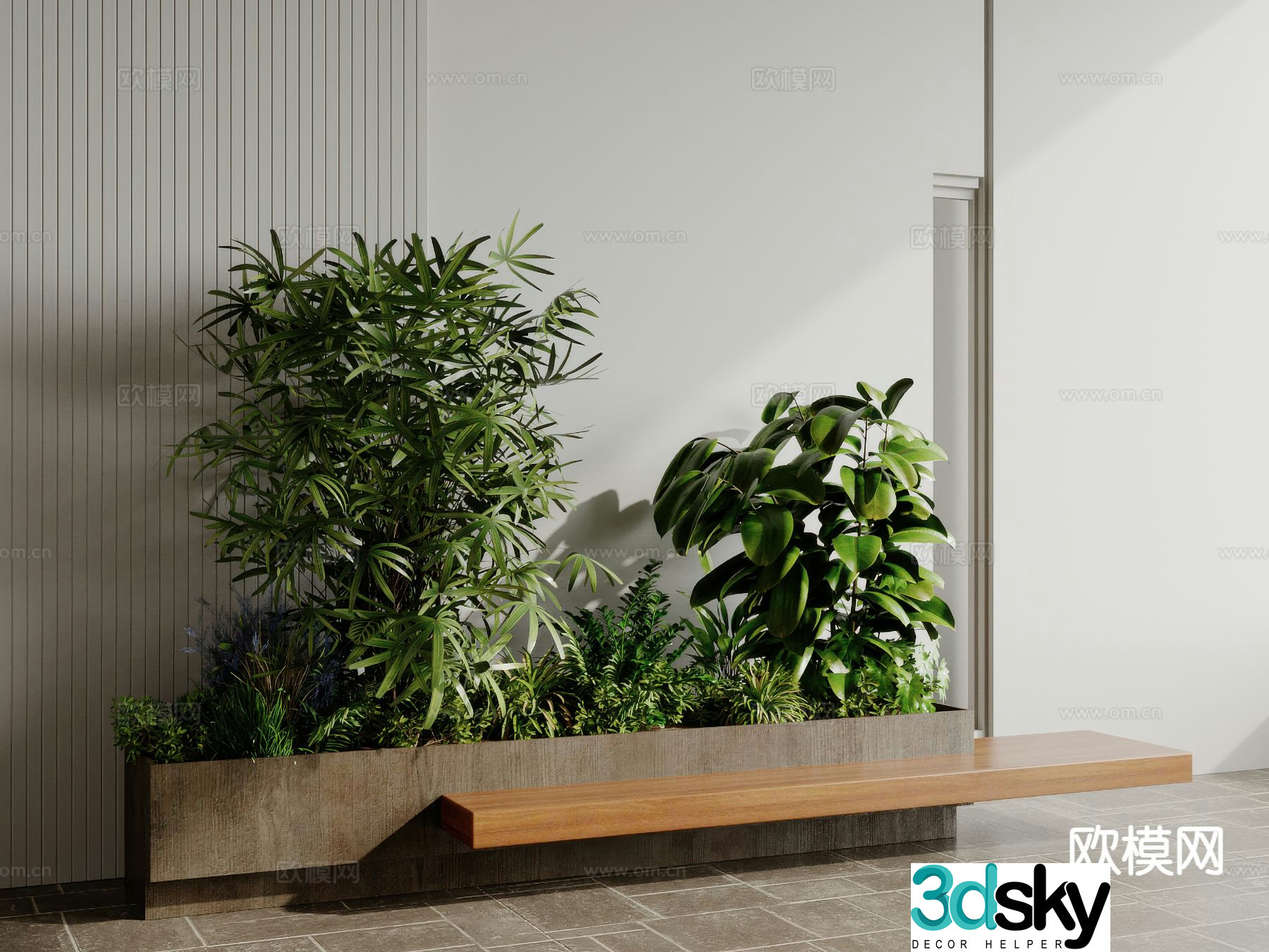 Plant heap Landscape plants Tree pool chair 3d model