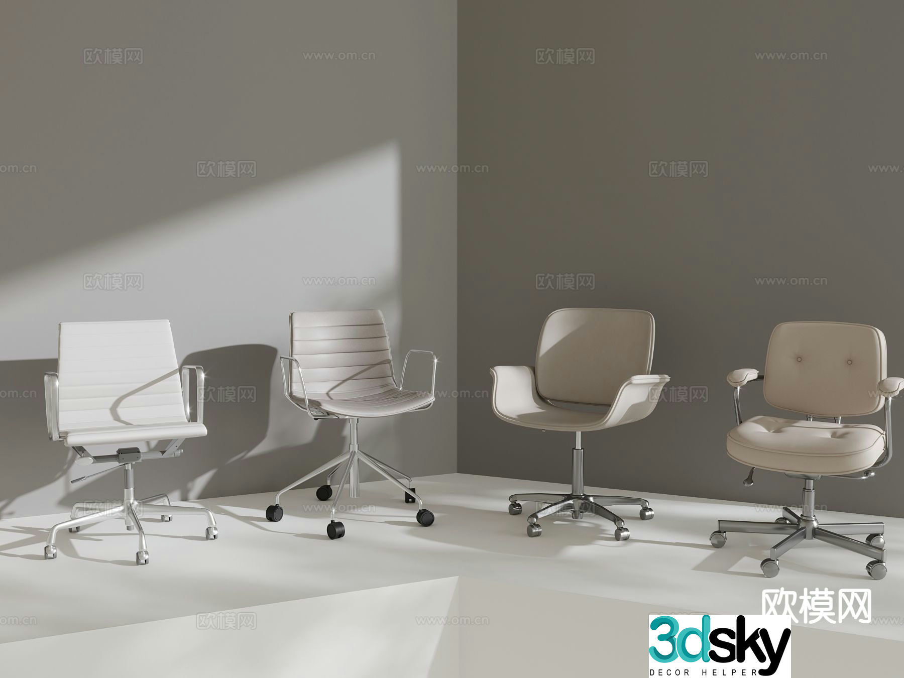Modern office chair writing chair swivel chair 3d model